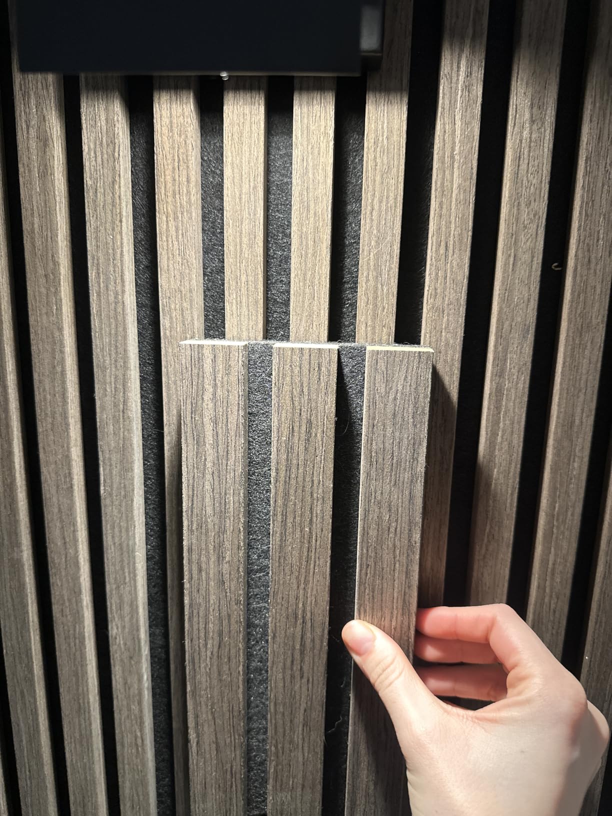 Art3d 108 x 12 in 3D Fluted Soundproof Wood Slat Wall Panel, 2-Pack, Walnut | Reduce Noise, Durable, Sustainable, Moisture Resistant, Easy Mounting, Low Maintenance, Long Lasting, Home Decor, Office Use customer photo 2