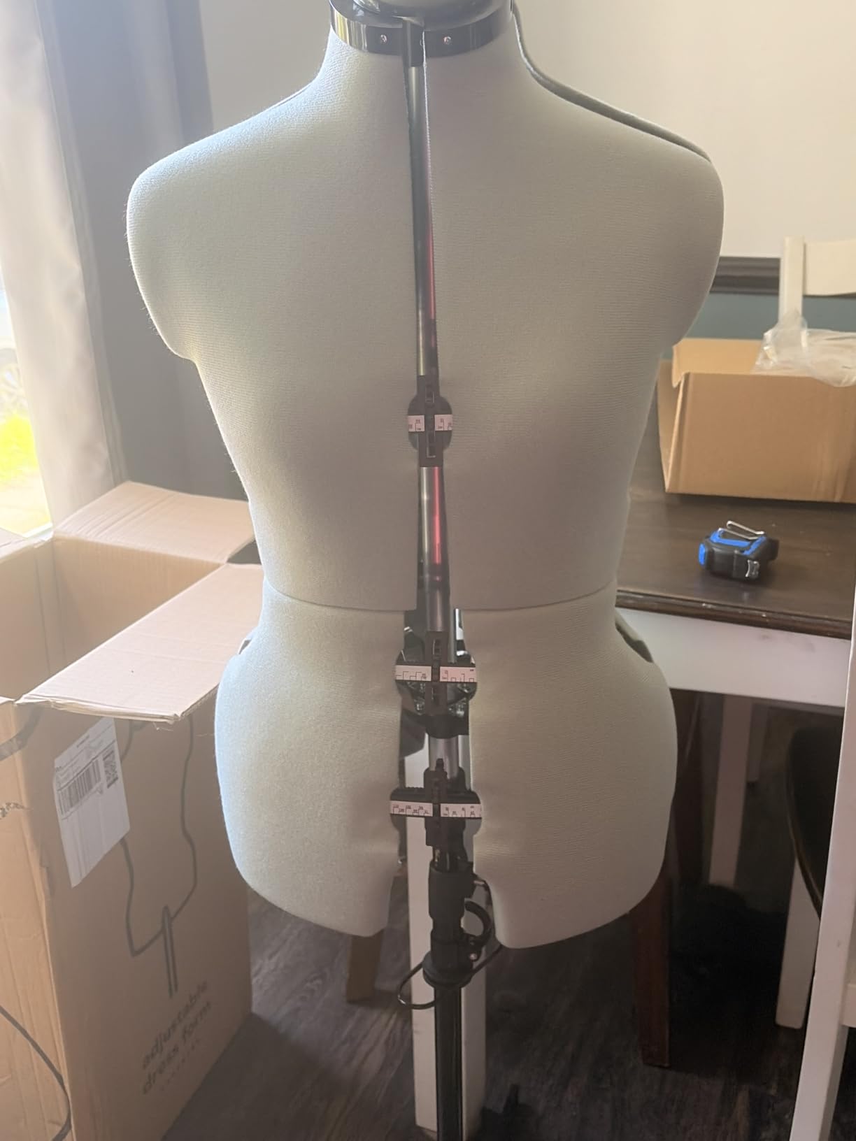Adjustoform Sew Simple FG306 Adjustable Dress Form Black S-M (US Dress Size 4-12) 8 Part Female Sewing Mannequin + Pin Grip Hem Marker customer photo 1