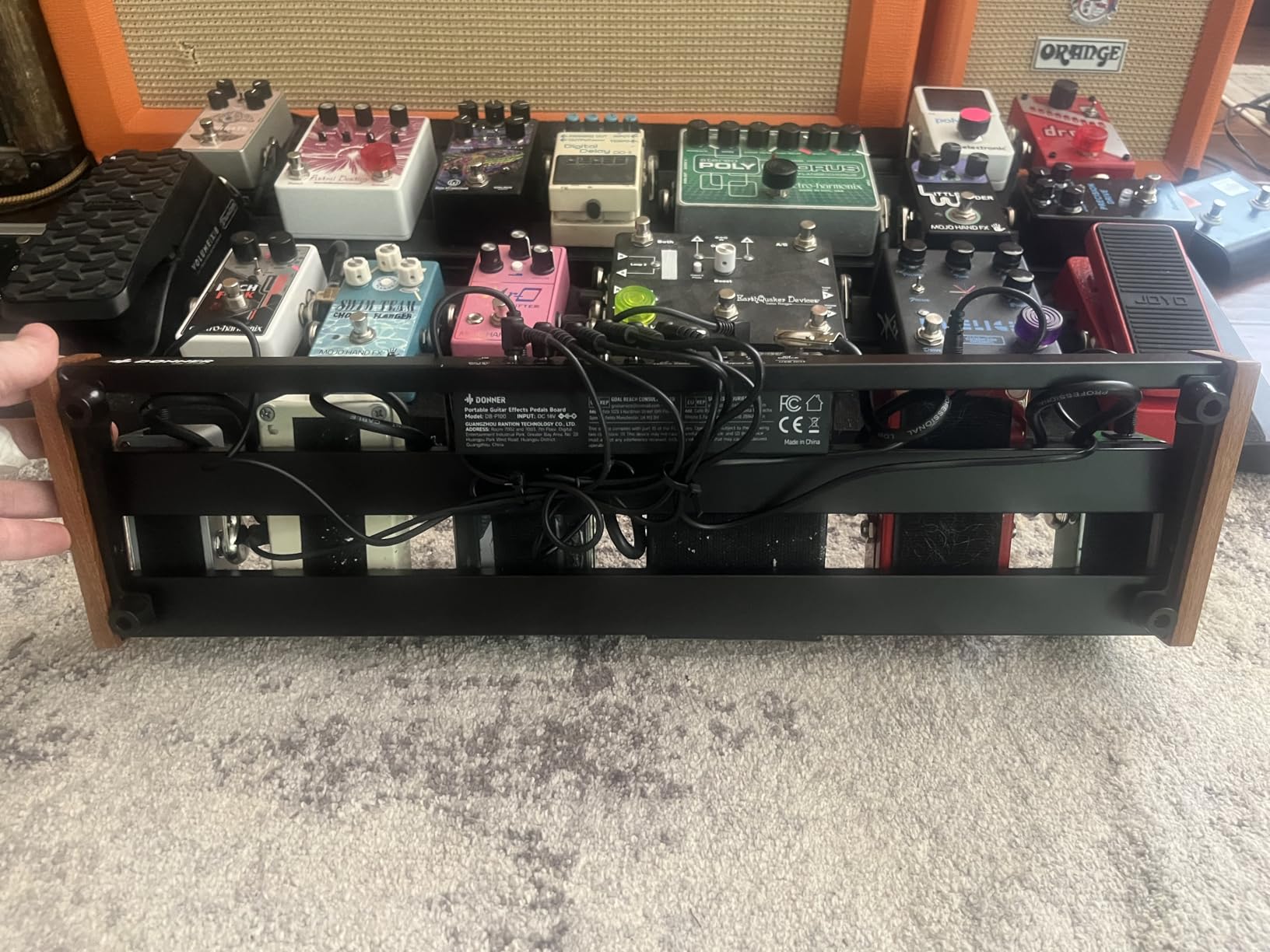 Donner Guitar Pedal Board with Built-in Power Supply | Aluminium Alloy Effects Pedalboard, DB-P300, 3.4Lb, 19.7