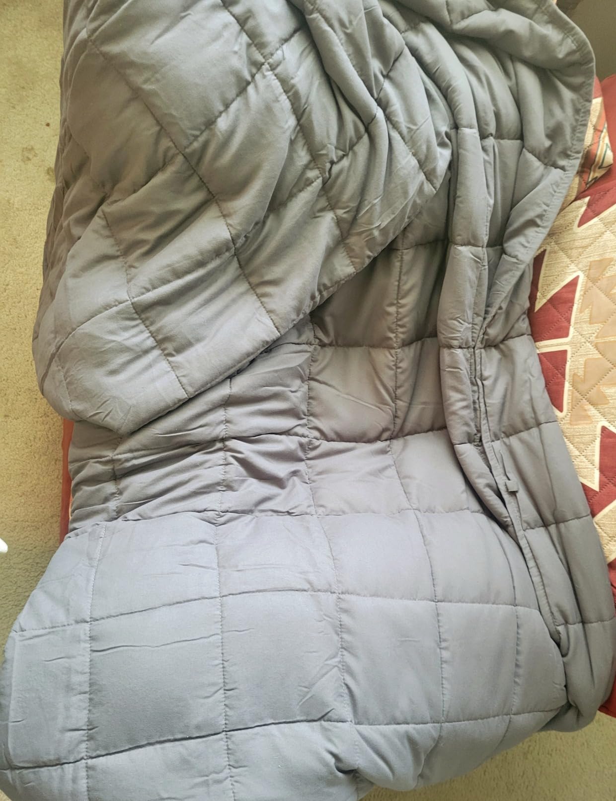 L'AGRATY Weighted Lap Blanket 5lb: Small Weighted Blanket for Adults Portable Travel - Cooling Pad for Relaxation Sleeping - Cozy Washable All-Season (29