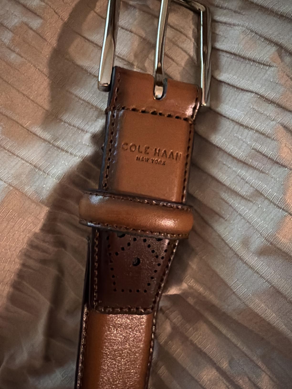 Cole Haan Men's Leather Dress Belt - Polished Brown, Tan Or Cognac Strap for Work & Formal Wear customer photo 1