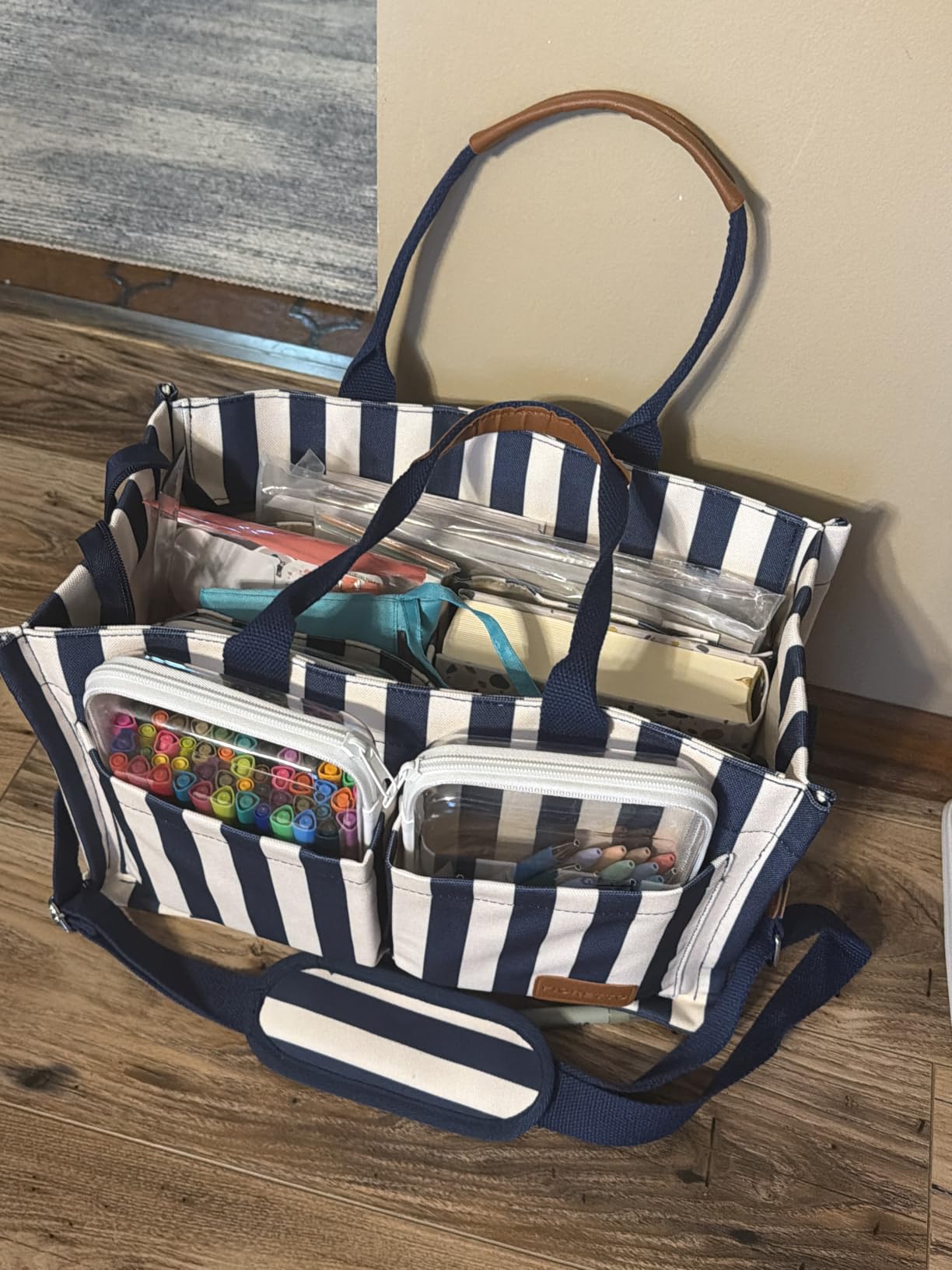 FIORETTO Canvas Tote Bag for Women with Zipper Closure & Individual Compartments for Work College for Teacher & Nurse customer photo 1