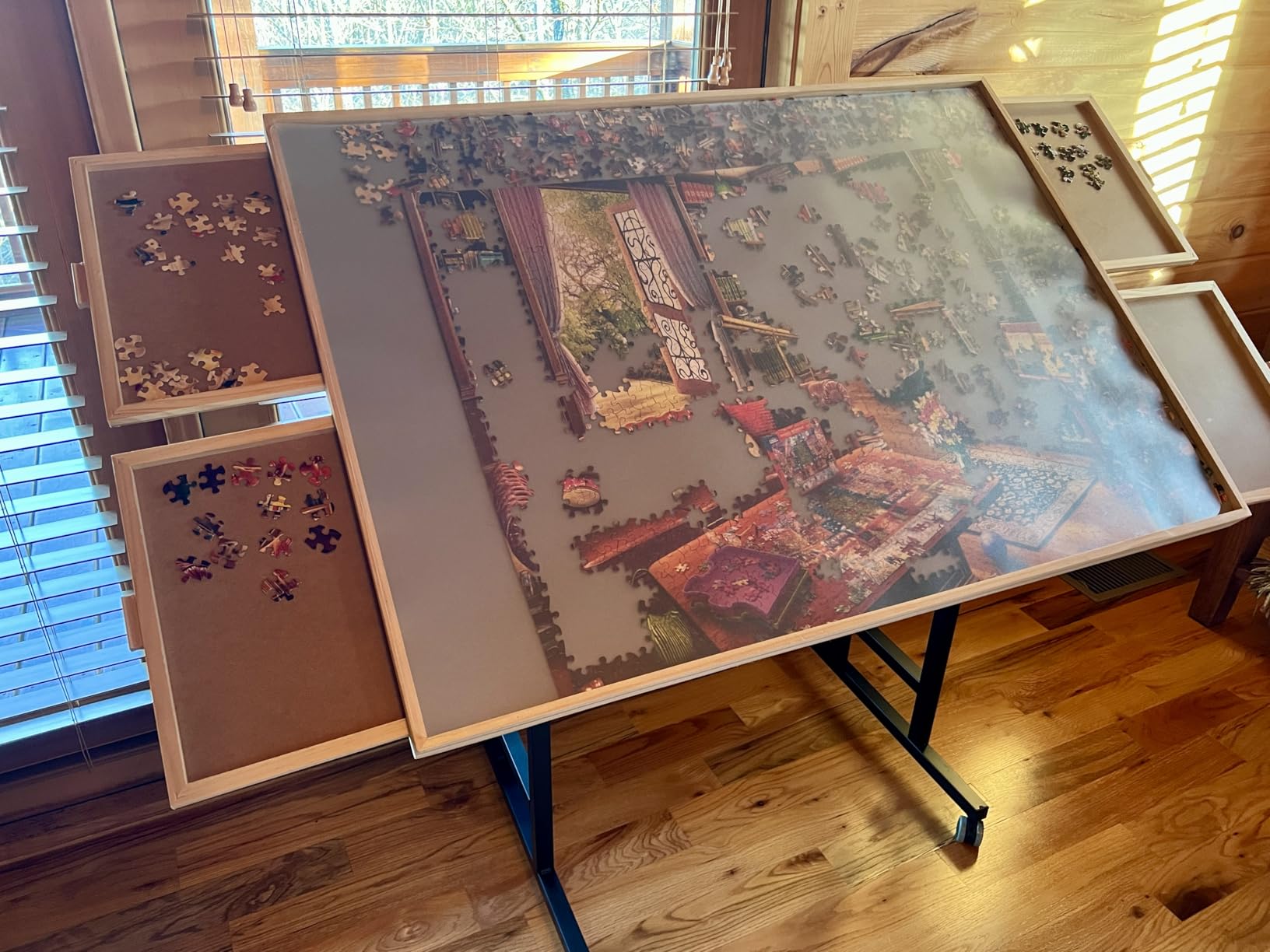 BuilderButler Puzzle Table 1500 Pieces with Wheels, Drawers & Cover, 33.58