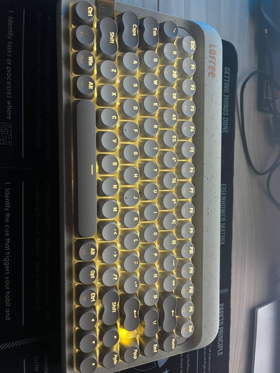 Lofree Zero ARTZ Mechanical Keyboard, 75% Rechargeable Hot-swappable Keyboards with 3 Types Connection for Windows, Mac OS, Linear Switches/Terrazzo Grey customer photo 1