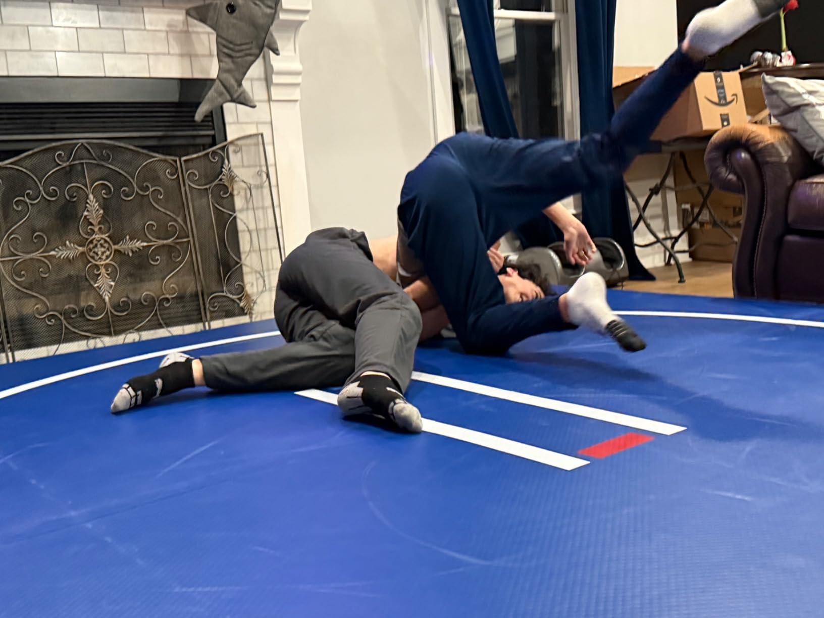 FBSPORT Inflatable Wrestling Mat 10ft/6.6ft/5ft, Outdoor and Indoor PVC Jiu Jitsu Mats, Gymnastics Training Mat Foldable for BJJ, MMA, Martial Art, Boxing, Grappling and Judo customer photo 2