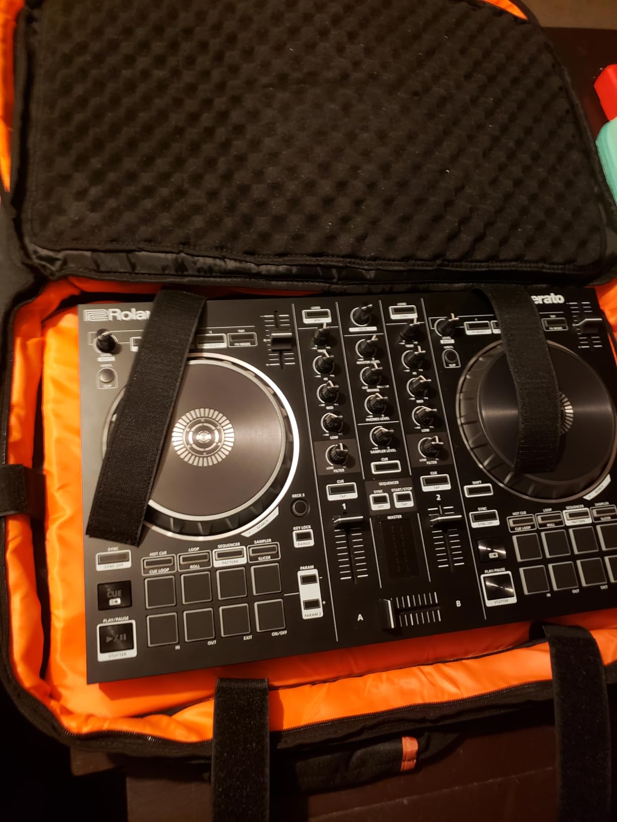 DJ Controller Case for DDJ-FLX4/ 200/400/SR2/REV1 Numark Party Mix 2 | With Thick EVA Padding, Adjustable Shoulder Strap,Fits Up to 15.6