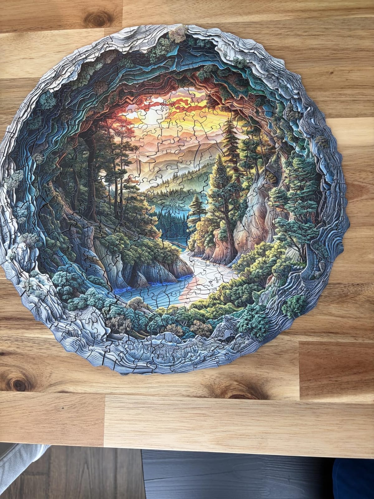 300 Pieces Wooden Puzzles, 3D Cave Forest Puzzle, Unique Animal Shaped Wood Challenging Jigsaw Puzzles Ideal for Adults, Premium Wood Gift Box 13.4x13.3in customer photo 1