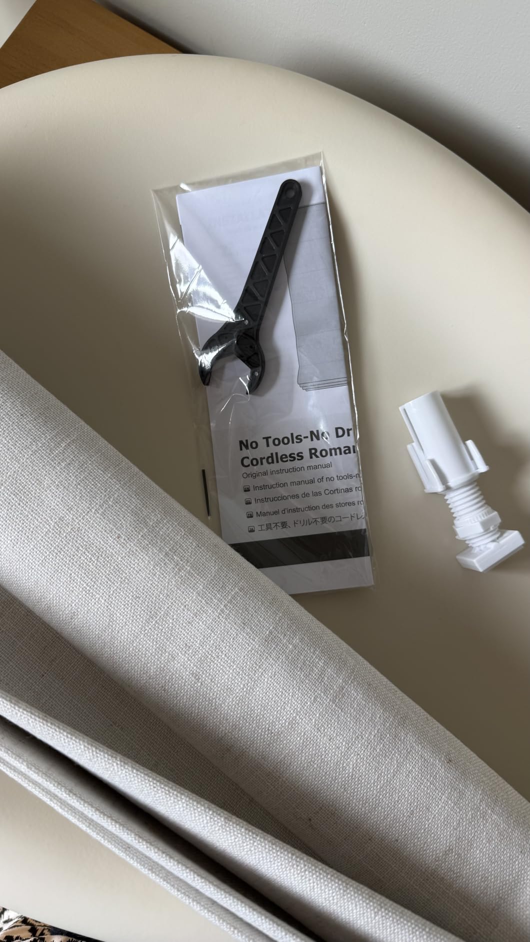 LazBlinds No Drill Cordless Roman Shades, 34'' W x 64'' H, Off White | Easy to Install, Light Blocking & Heat Insulating, Perfect for Bedrooms & Kids' Rooms customer photo 2