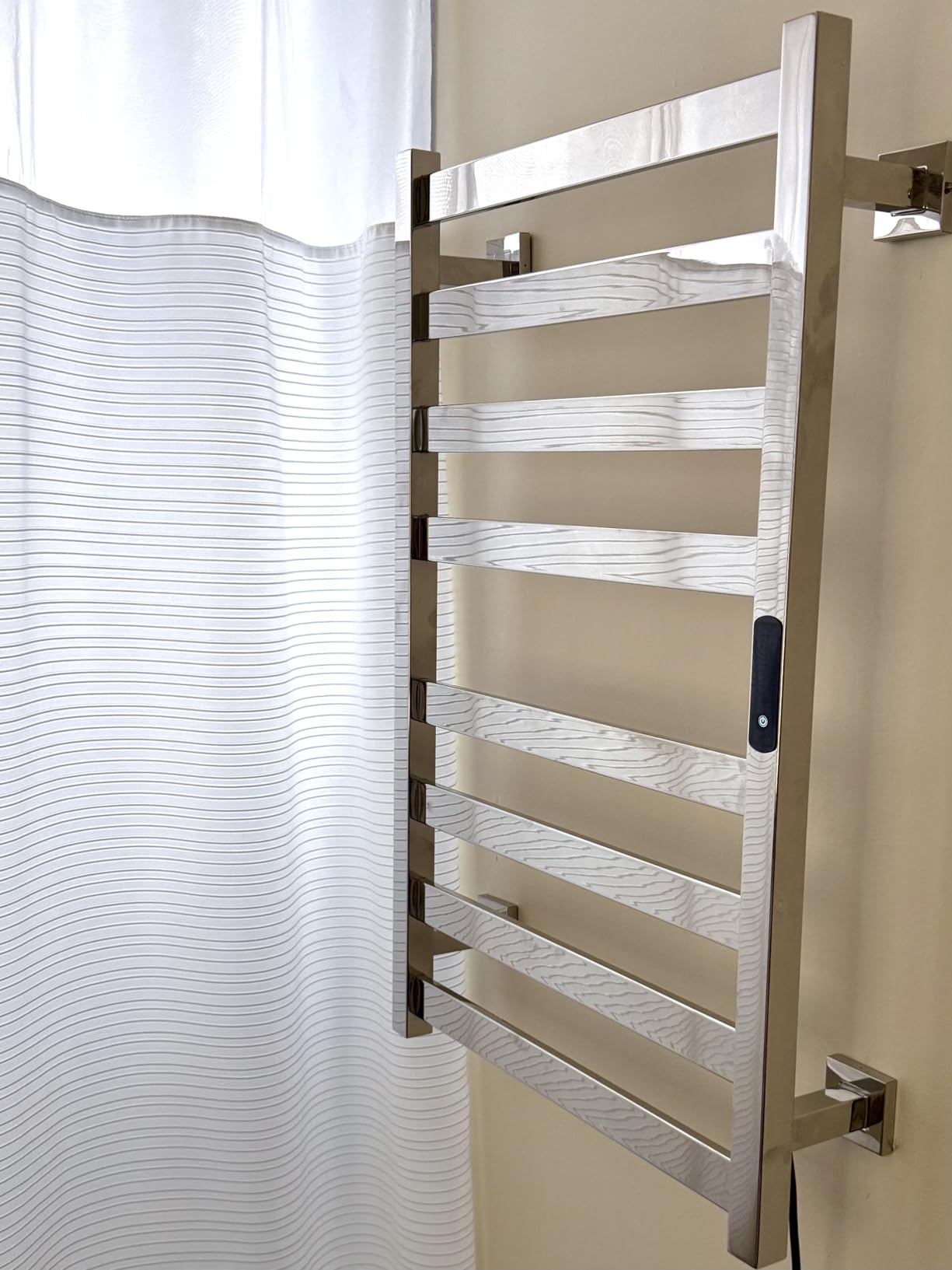Towel Warmer, Towel Heater Rack for Bathroom, 8-bar Electric Towel Dryer Wall-Mounted Plug-in Bath Heater, 304 Stainless Steel Hot Towel Rack with Timer and Smart Temperature Control customer photo 1
