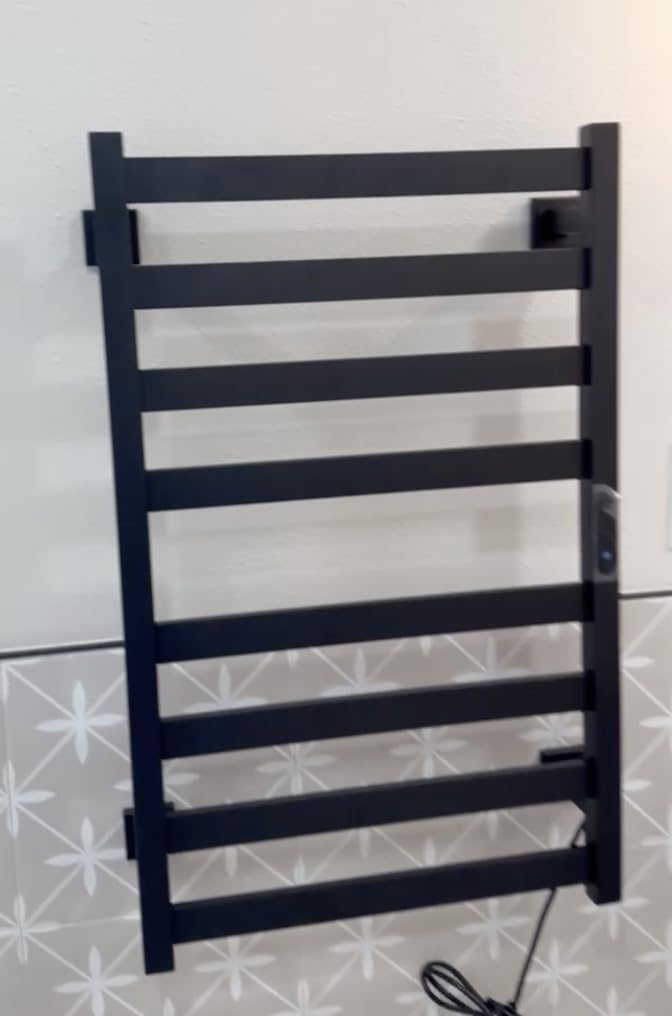 Towel Warmer, Towel Heater Rack for Bathroom, 8-bar Electric Towel Dryer Wall-Mounted Plug-in Bath Heater, 304 Stainless Steel Hot Towel Rack with Timer and Smart Temperature Control customer photo 2