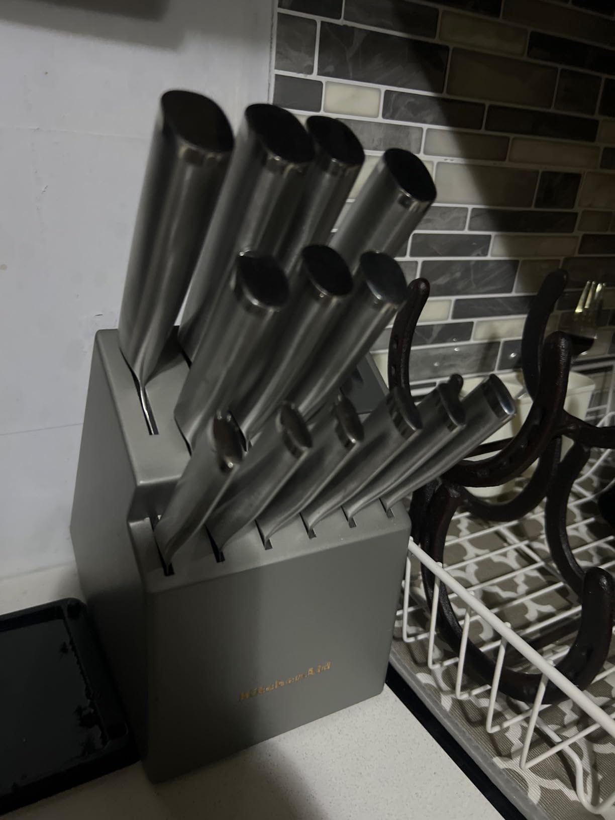 KitchenAid Gourmet Knife Block Set with Built-in Sharpener, 15-Piece, Stainless Steel customer photo 2