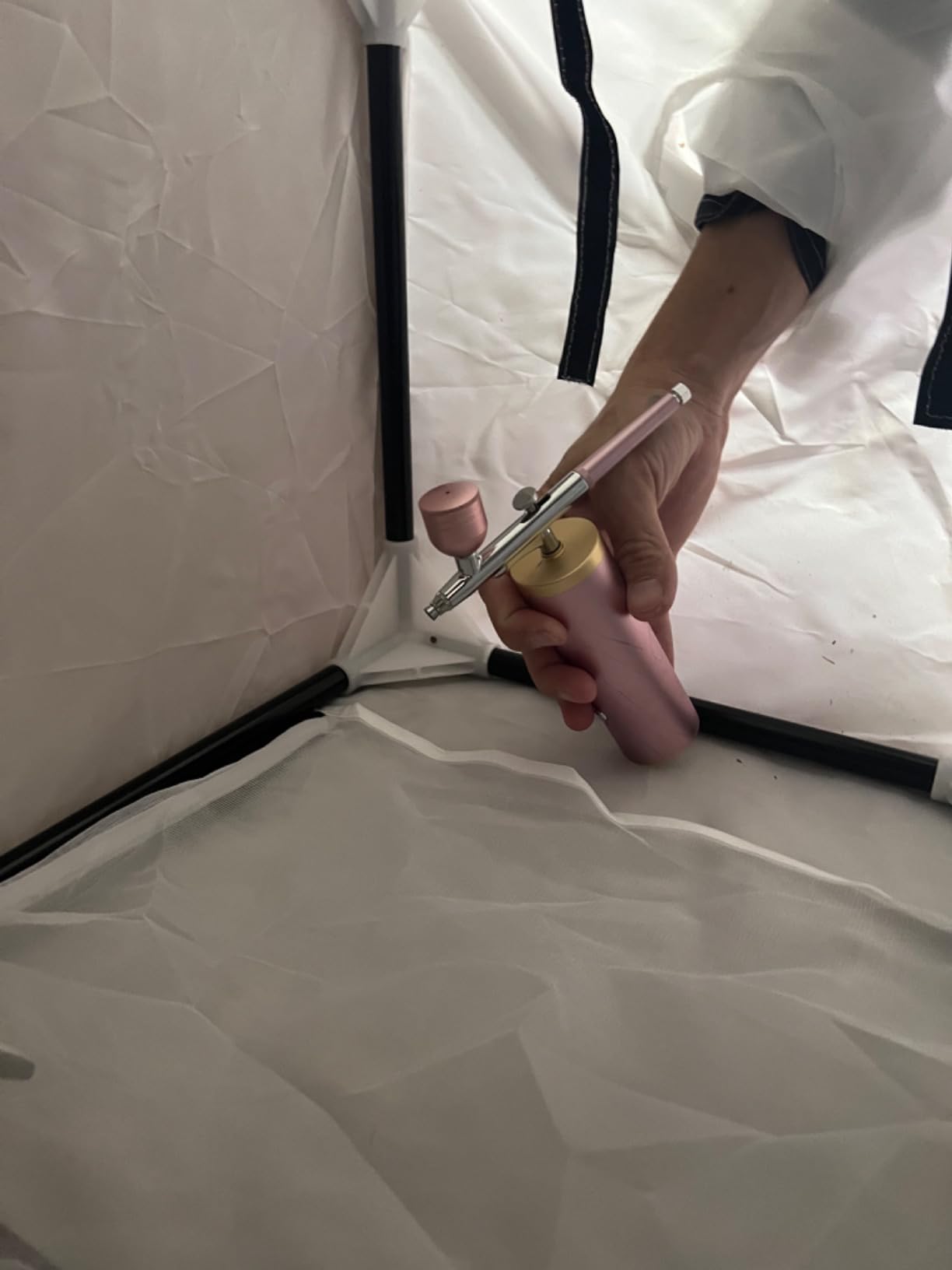 Airbrush Paint Spray Booth with Filter & Curtain 15 inch Portable Spray Paint Booth Tool customer photo 2