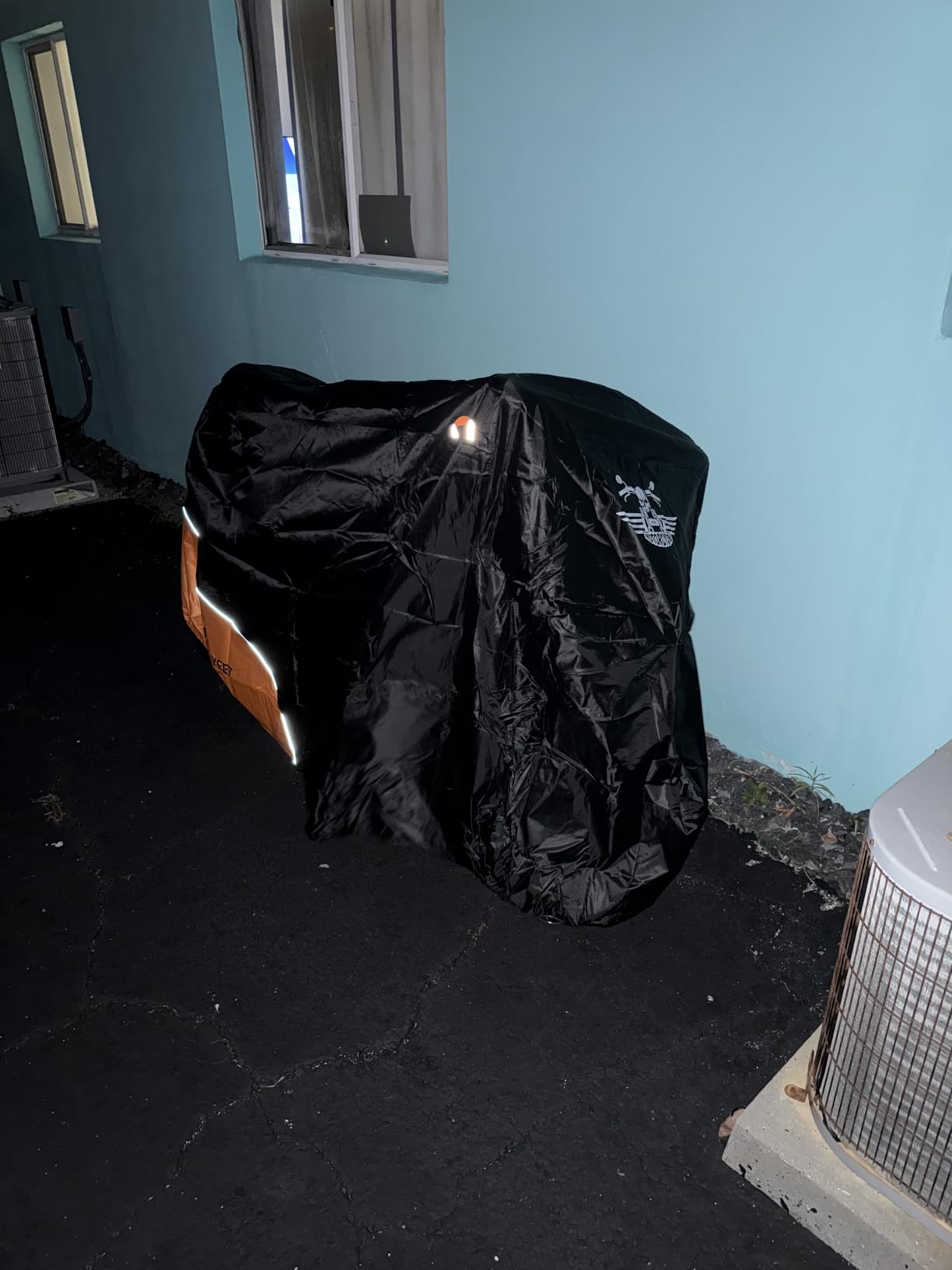 Motorcycle Cover Waterproof Outdoor Storage All Season Protection | 210D Orange, Fits up to 96.5