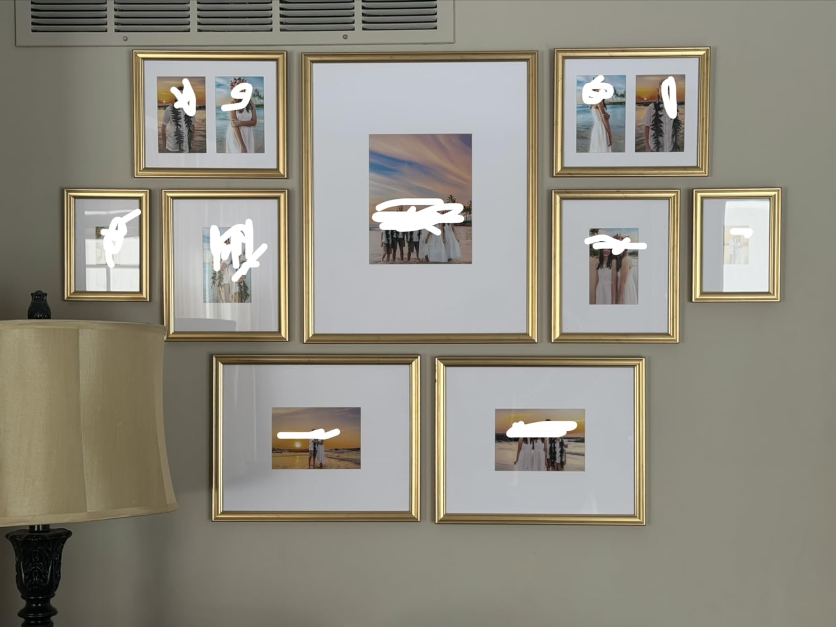 Kate and Laurel Adlynn Traditional Picture Frame Set, Set of 5, Varying Sizes, Vintage Gold, Classic Wall Frame Set Collection with Hanging Template for Gallery Wall Picture Frame Display customer photo 1