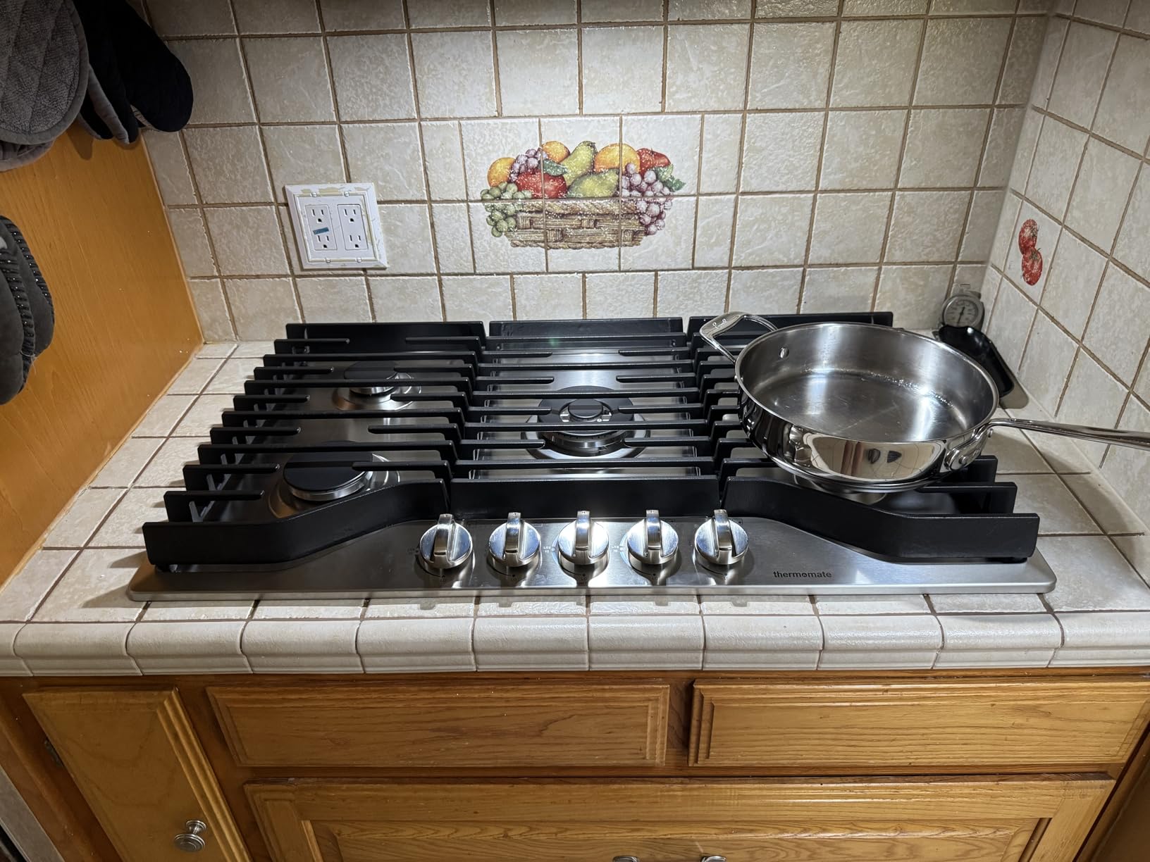ThermoMate Heavy 30 Inch Gas Cooktop with 5 Italy Sabaf Power Burners, Built In Stove Top of 304 Stainless Steel, Gas Hob NG/LPG Convertible, Thermocouple Protection CSA Certified customer photo 1