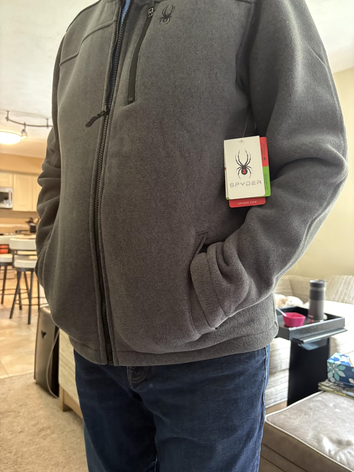 Mens Fleece Jacket - Sherpa Fleece Lightweight Full Zip with Pockets customer photo 2