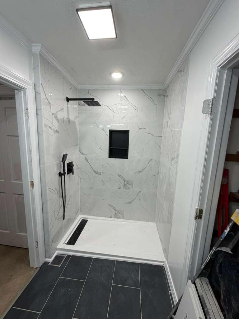 MORVANO 32 x 60 Shower Pan with Left Drain Removable Stainless Cover | Non-slip Surface, Integrated 3-Side Flange, cUPC Certified, for Bathroom, (Drain included) customer photo 2
