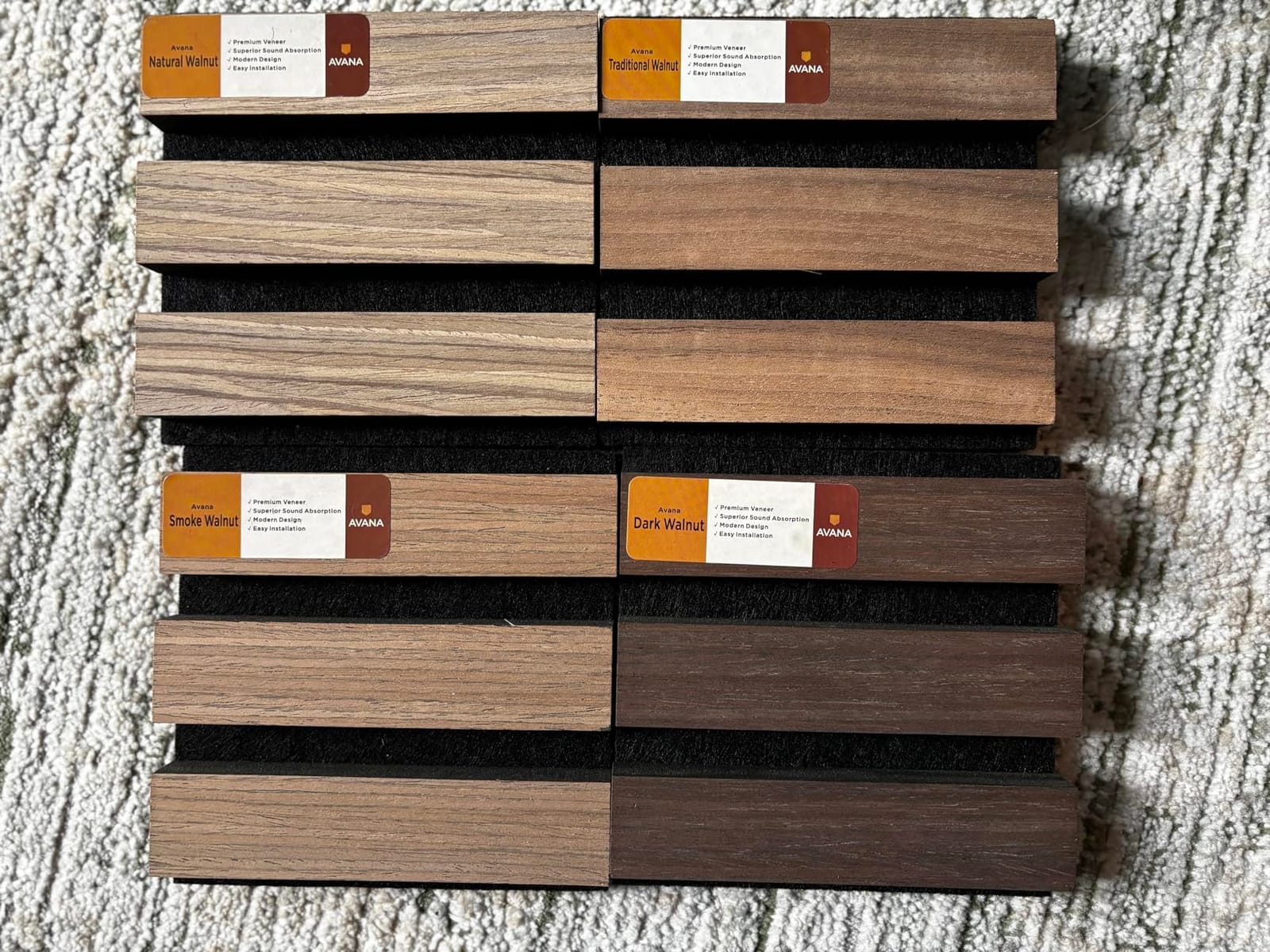 Avana Acoustic Wood Wall Panels - 93.2x11.25 Inch White Oak Acoustic Panels, 4 PCs customer photo 1