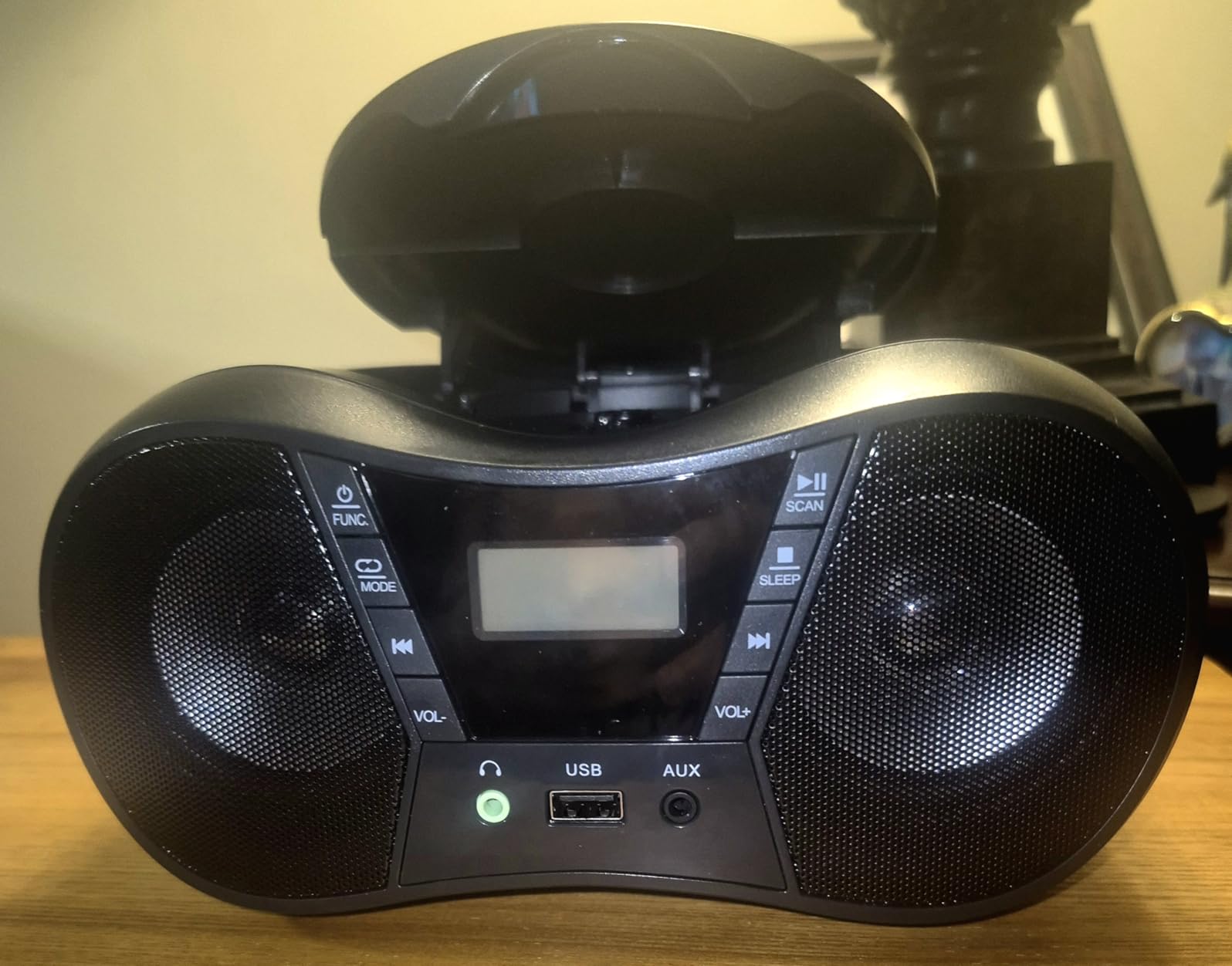 Greadio Portable Boombox CD Players for Home with Bluetooth, Stereo Sound | FM Radio CD Player, Simple Controls, CD/CD-R/RW, Compact, AC/Battery Power, USB & AUX Input Playback, Sleep Timer (Black) customer photo 2
