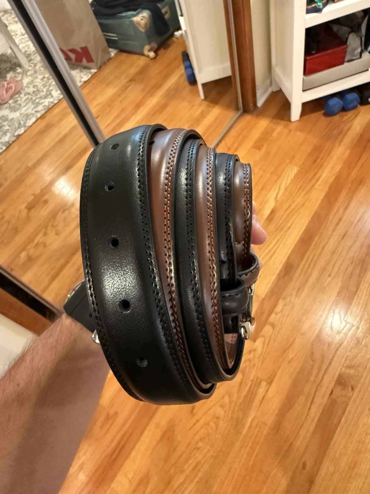 Men's Leather Dress Belt 2Pack, Handmade, Genuine Leather, Fashion & Classic Designs for Work Business and Casual customer photo 2