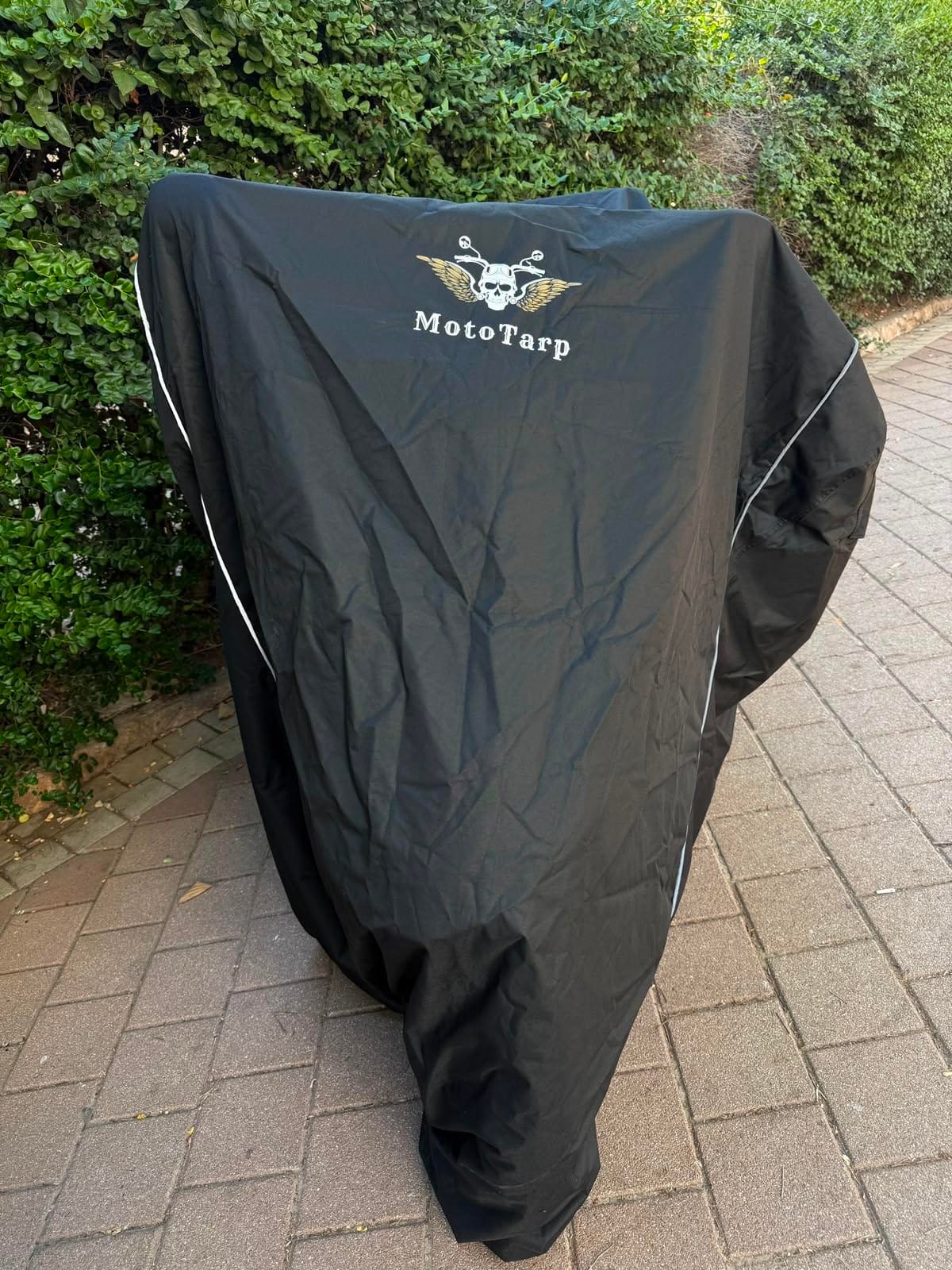 600D Heavy Duty Motorcycle Cover Waterproof Outdoor Storage All-Season Weatherproof Protection with Air Vents, Exhaust Heat Shield, Wheel Lock Slots & Reflective Strips customer photo 2