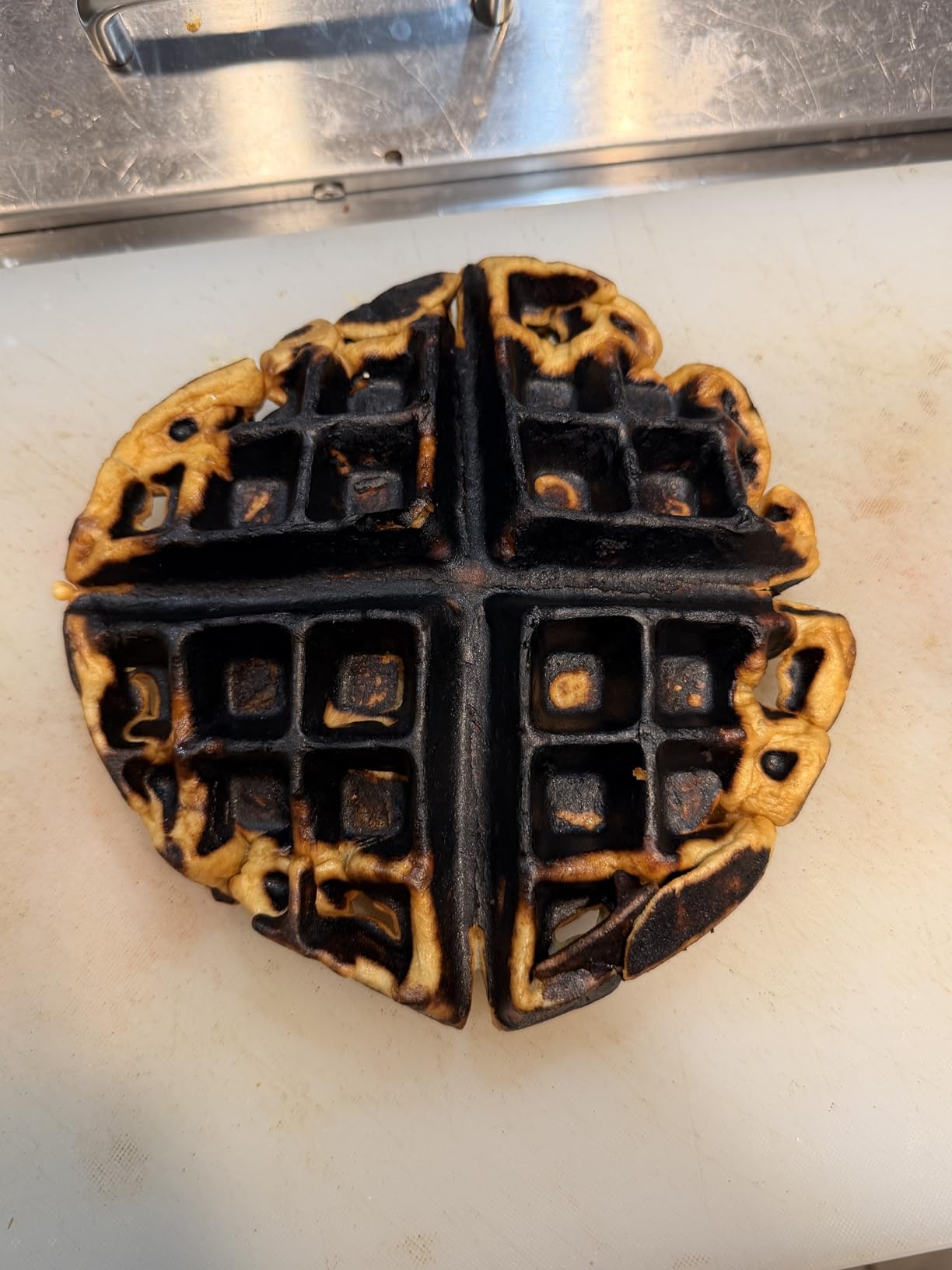 Commercial Waffle Maker, 1230W Round Waffle Baker Machine, Non-Stick Stainless Steel Belgian Waffle Iron with Temperature and Time Control, Handle, for Restaurant Bakery Snack Bar Family customer photo 1