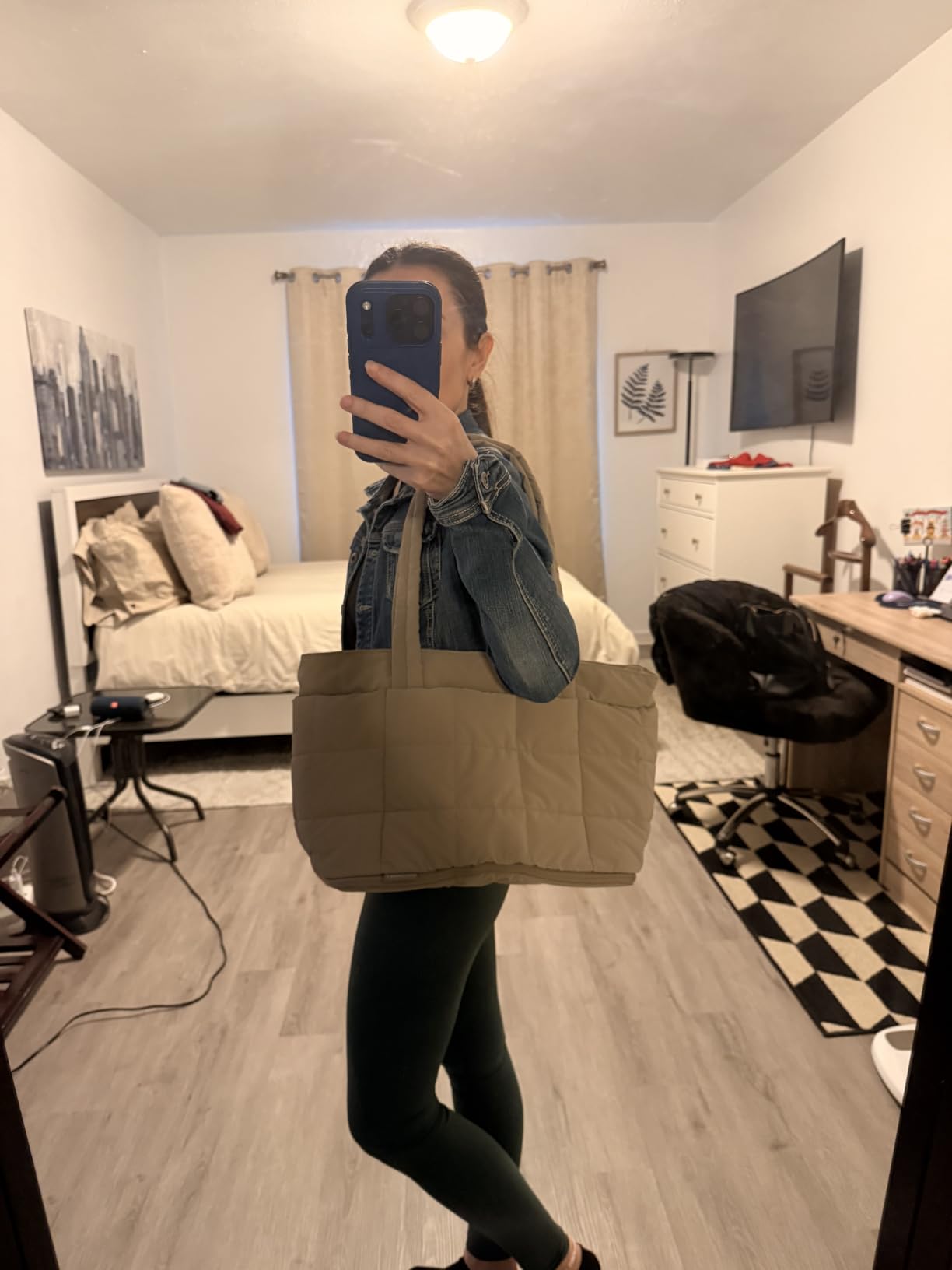 Expandable Tote Bag for Women, Puffer Work Tote Travel Bag customer photo 1