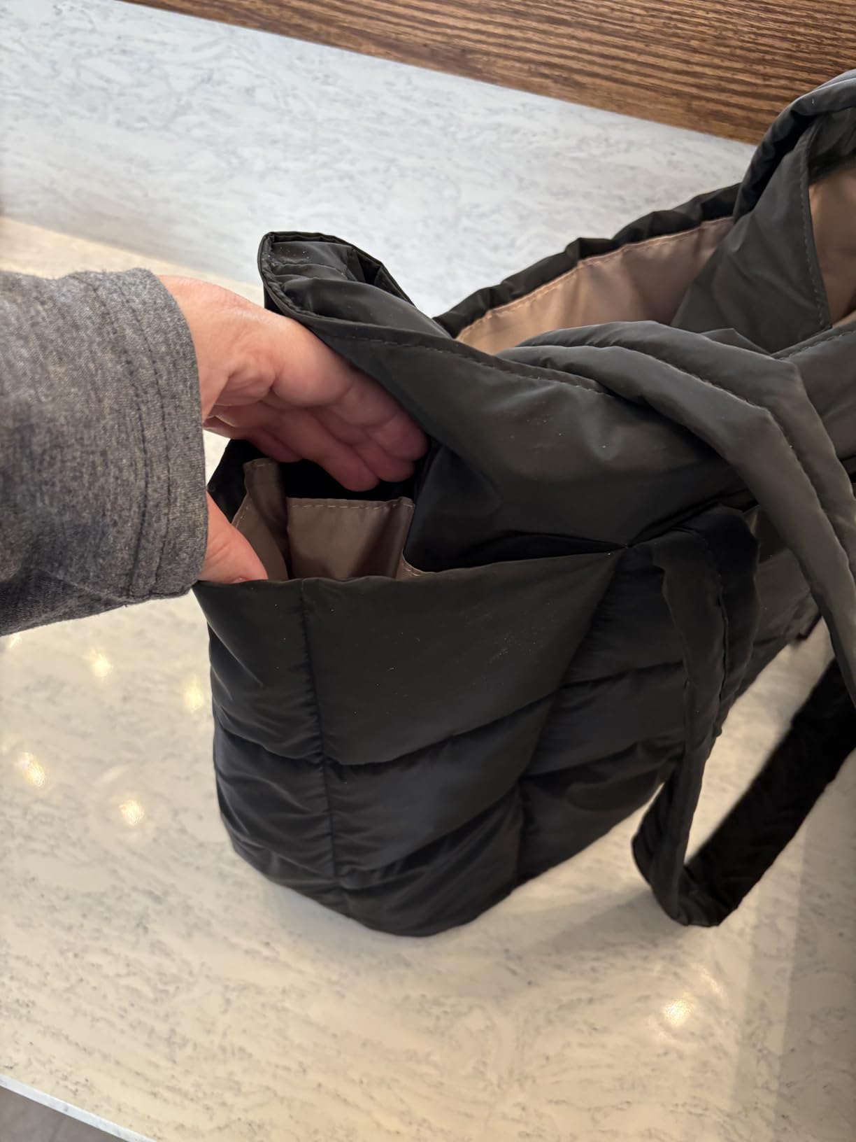 Expandable Tote Bag for Women, Puffer Work Tote Travel Bag customer photo 2