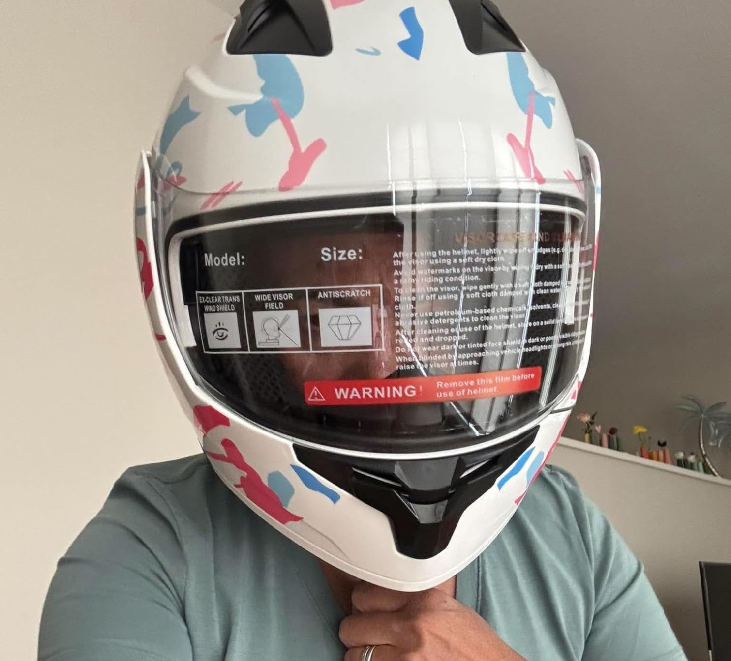 Modular Flip up Motorcycle Helmets for Men Women, DOT Approved | Dual Visor Full Face Helmet for Adult Ebike Moto ATV UTV Snowmobile ADV Cruiser Four Wheeler Street Bike with Gloves Mask customer photo 1