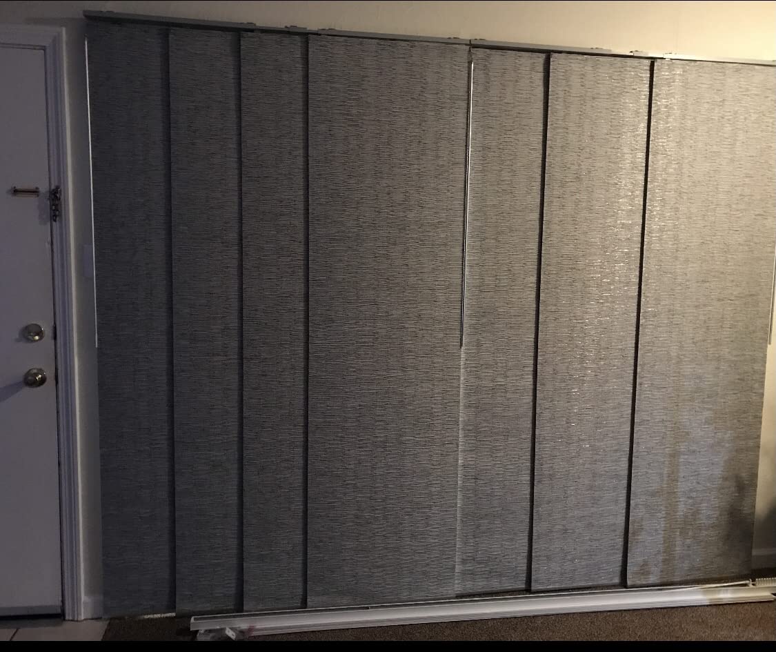 GoDear Design Panel Track Blinds, Airo Luxe | Blackout / Thermal Insulated Sliding Vertical Blinds for Patio Doors & Glass Windows. Trimmable Woven Fabric Curtains customer photo 1