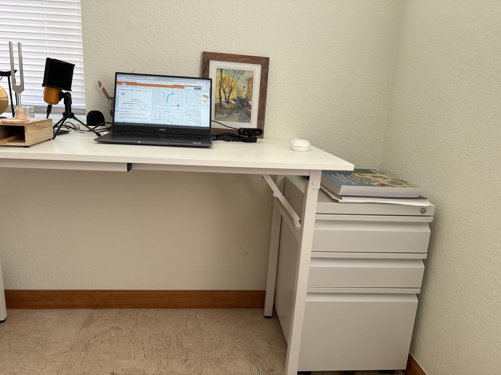 4 Drawer File Cabinet, White Lateral File Cabinet with Lock, 28