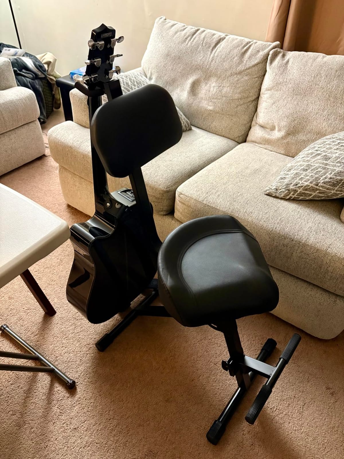 Liquid Stands Guitar Stool, Adjustable Piano Stool - Professional Musician Drum Throne with Backrest - Guitar Seat Drum Seat, Musician Stool, Chair, Guitar Chair for Adults, Kids, Drummer, Guitarist customer photo 2