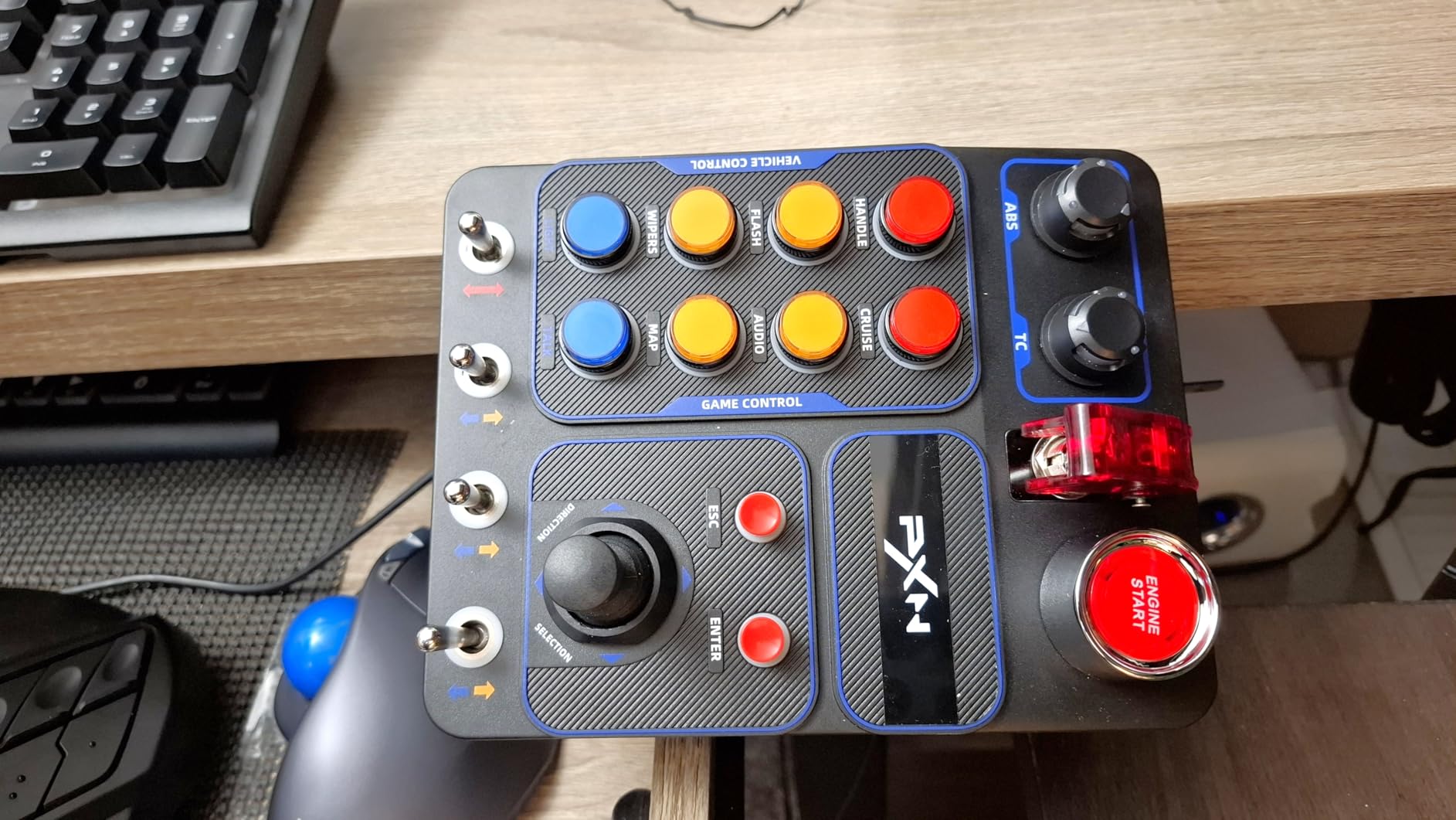 PXN CB1 Sim Racing Button Box for PC, 19 Controls (9 Input Types) | Up to 30 Programmable Functions, RGB Backlit Simulator Control Panel for Racing, Truck & Farming Simulators customer photo 2
