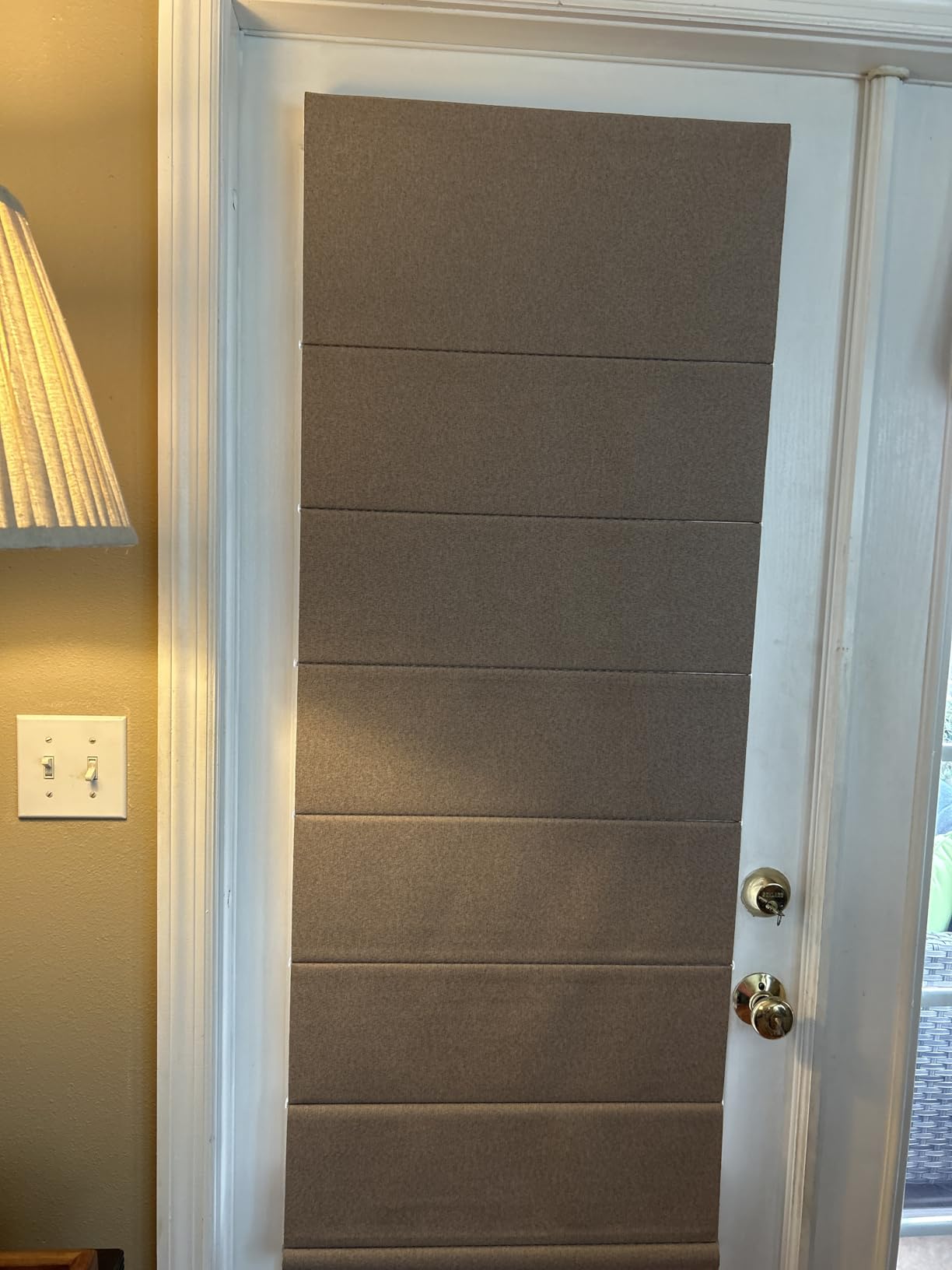 BERISSA Cordless Roman Shades, Linen Fabric, Blackout, Light Brown, Custom | flat fold roman shades, Privacy Shades, full blackout, Free-Stop, Easy Install, Child Safe, for Bedroom, Living Room & Home Office customer photo 2