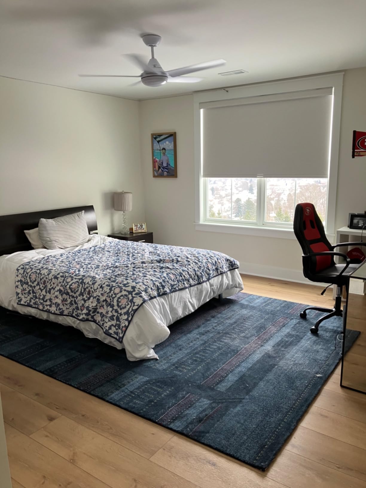 Boolegon Motorized Roller Blinds with Remote Control, Blackout Linen Fabric-Matched Automatic Roller Shades for Windows, Rechargeable Electric Window Shades for Home, Office, Black, Custom Now customer photo 1
