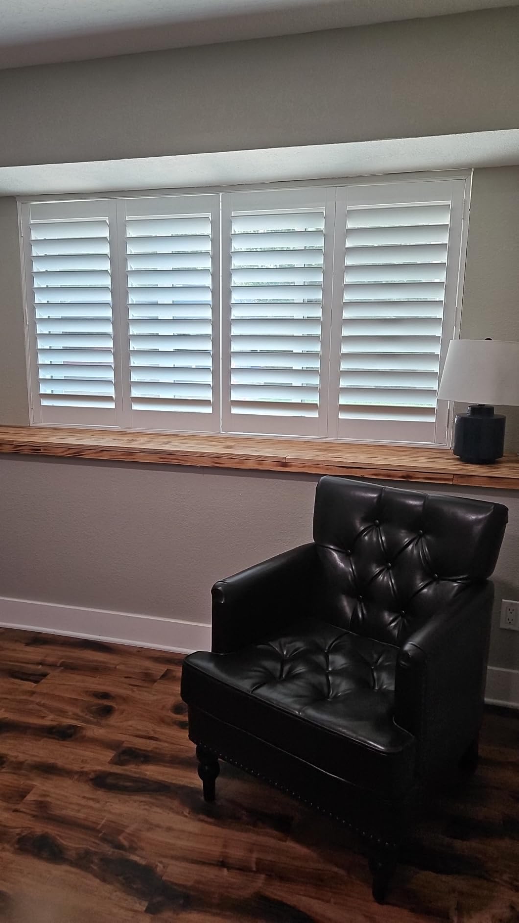 Plantation Shutters for Interior Windows,White,Faux Wood,Custom Made | Interior/Inside,Humidity-Resistant,Protect Privacy,Adjust light,for Bath,Kitchen,Livingroom, Bedroom,Eco-friendly,Blackout customer photo 2
