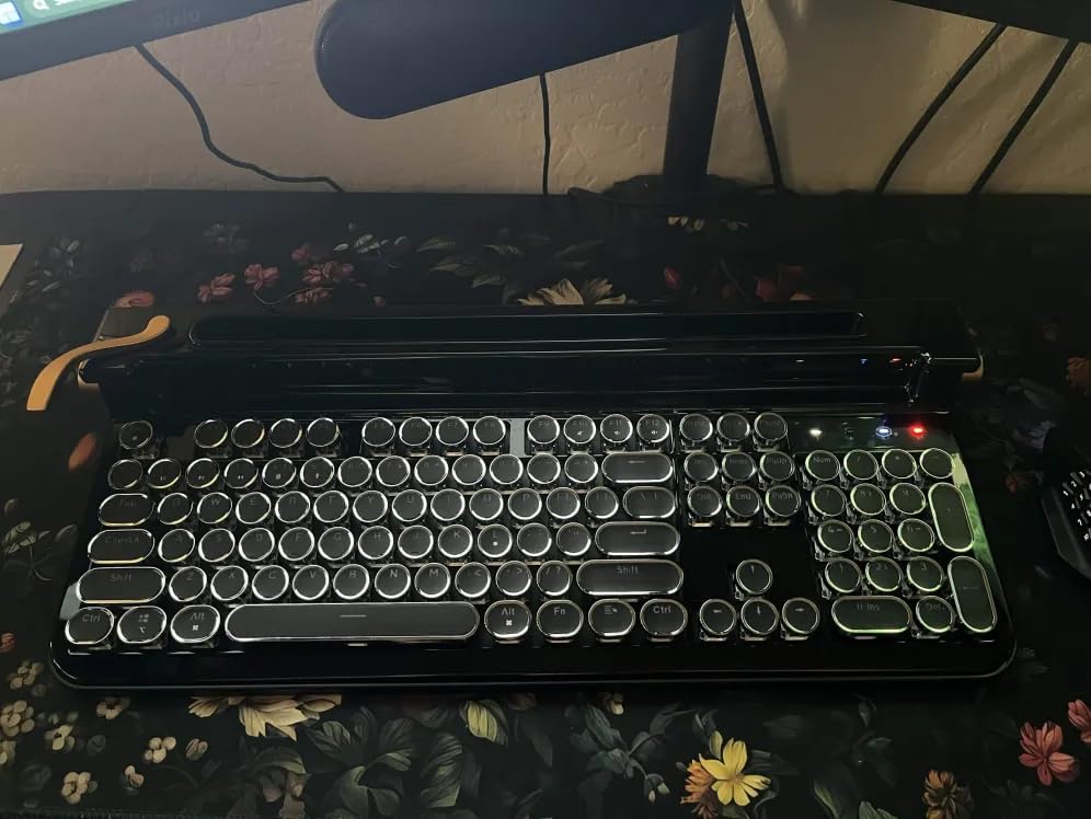 FINEDAY Keyboard 2.0 Plus, 2.4G Wireless & Bluetooth, 104 Keys, Blue Switch, 5000mAh, Retro Mechanical Keyboard for PC/Mac/Phone (English Keycaps) customer photo 2
