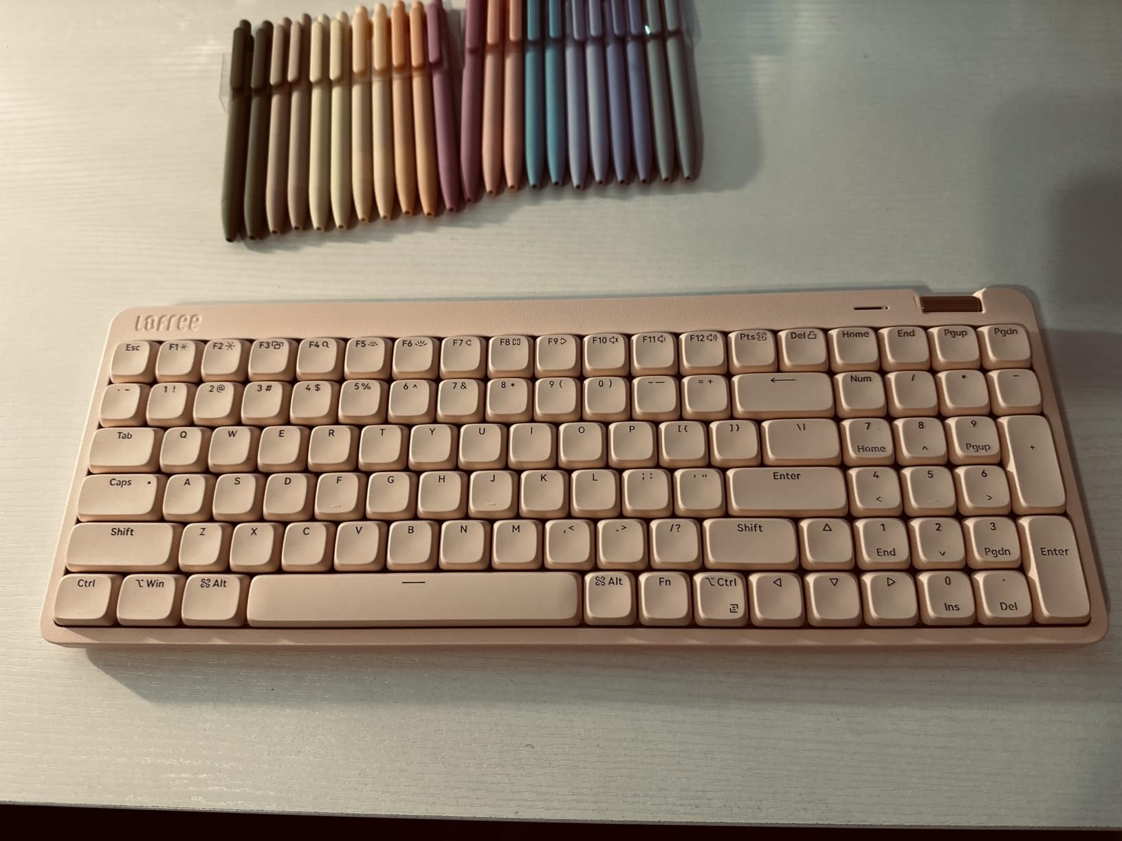 Lofree Flow Lite 100 Keys Low Profile Mechanical Keyboard, Swappable Rechargeable Wireless Keyboard with 2.4G Receiver, Bluetooth and Wired Connection for Windows, Mac/ Specter Linear Switches (Flamingo) customer photo 2