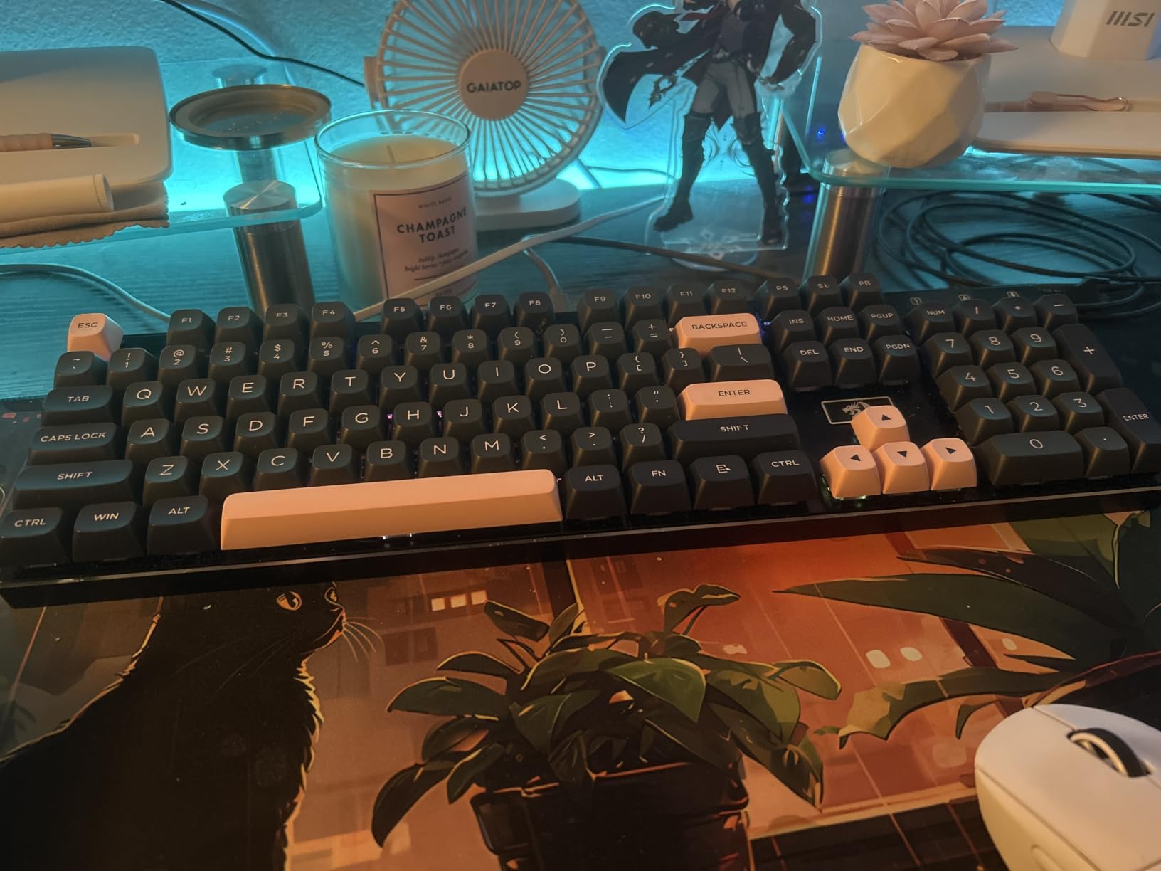 Redragon K556 Wired RGB Mechanical Gaming Keyboard, 104-Key Aluminum Board | Rock-Solid Metal Build, 20 Backlits for Immersive ESports Vibe, Hot-swap Creamy Custom Linear Switch, PBT Round Keycaps customer photo 1