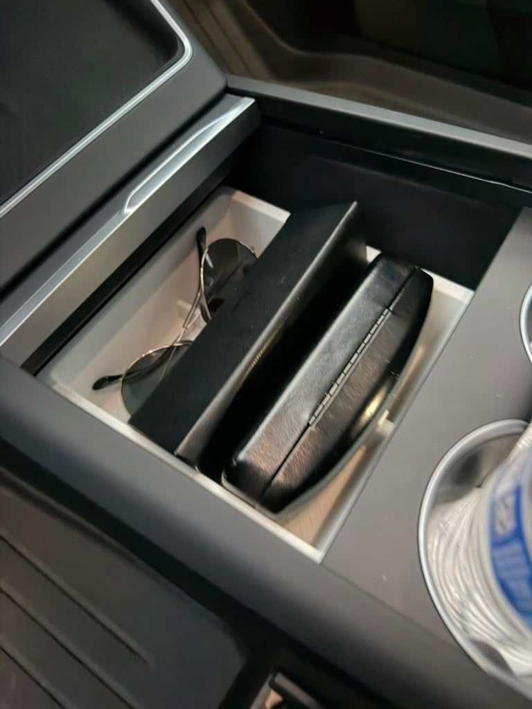 for 2026 Tesla Model Y/3/YL Accessories Console Organizer 4PCS Black | Fits Tesla 2025 2026 Model Y/YL (Premium Performance) & 2024-2026 Model 3 Console Storage Double-Layer Tray customer photo 1