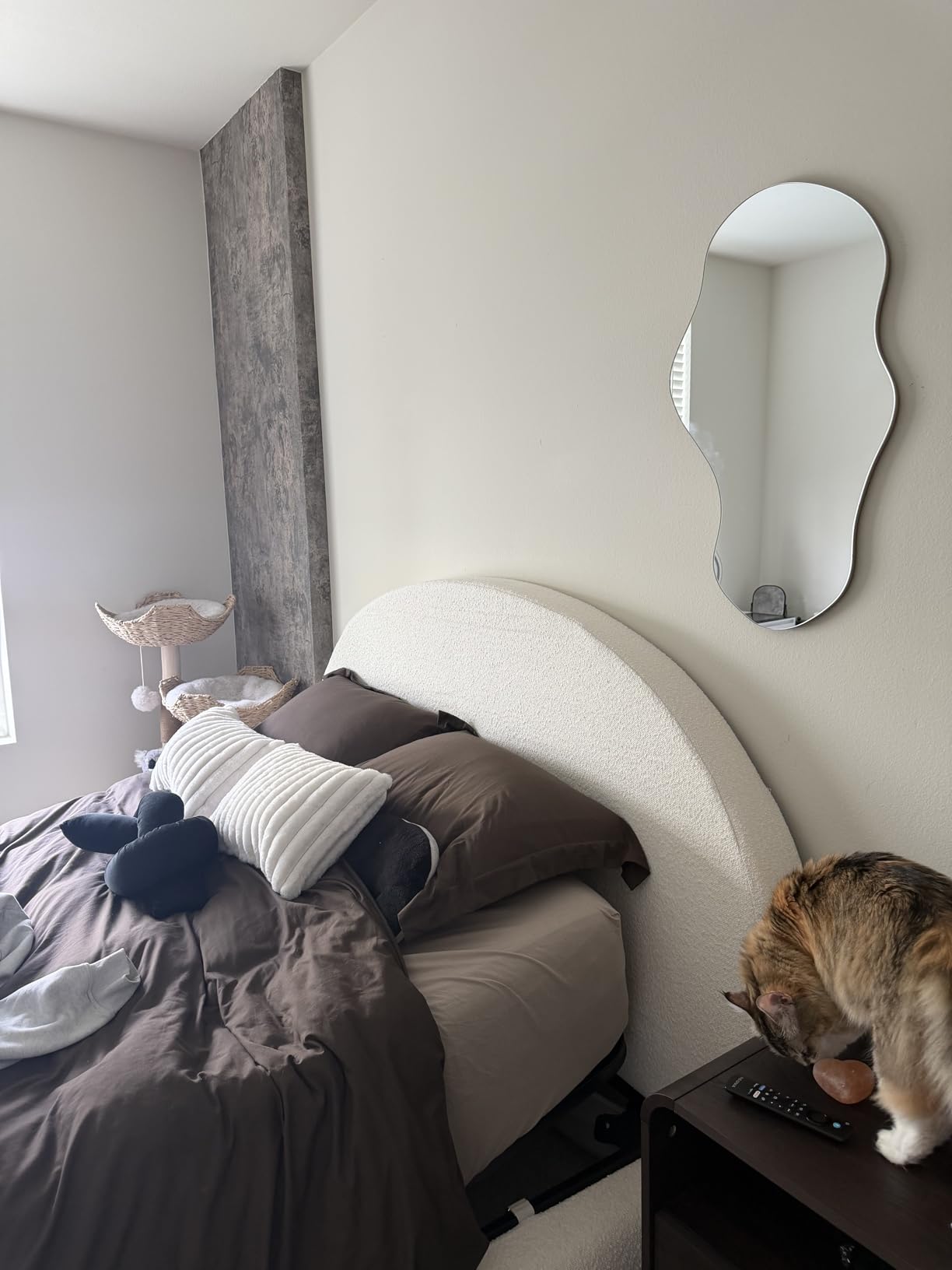 PERFNIQUE Irregular Wall Mirror Asymmetrical Mirror, 43''x24'' Decorative Modern Wall Decor for Bathroom Bedroom Living Room Entryway, Cloud Frameless, Wall Mounted customer photo 1