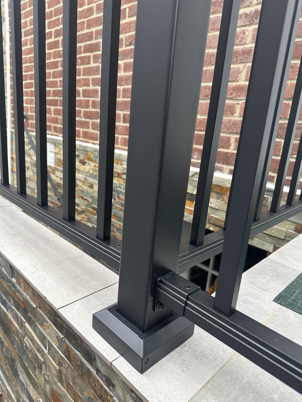 Egadis 1 Pack 36 in x 6 ft Modular Aluminum Porch and Deck Railing Kit | Pioneer in Modular Aluminum Railing Kit, ASTM Certified, Textured AAMA2604 Finish for Deck, Porch & Balcony (1 Post, 1 Panel) customer photo 1