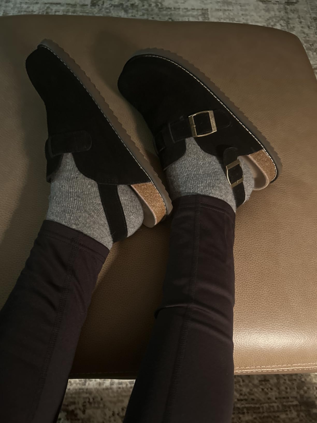 CUSHIONAIRE Brooklyn Genuine Suede Slingback Clogs for Women with Buckle customer photo 1