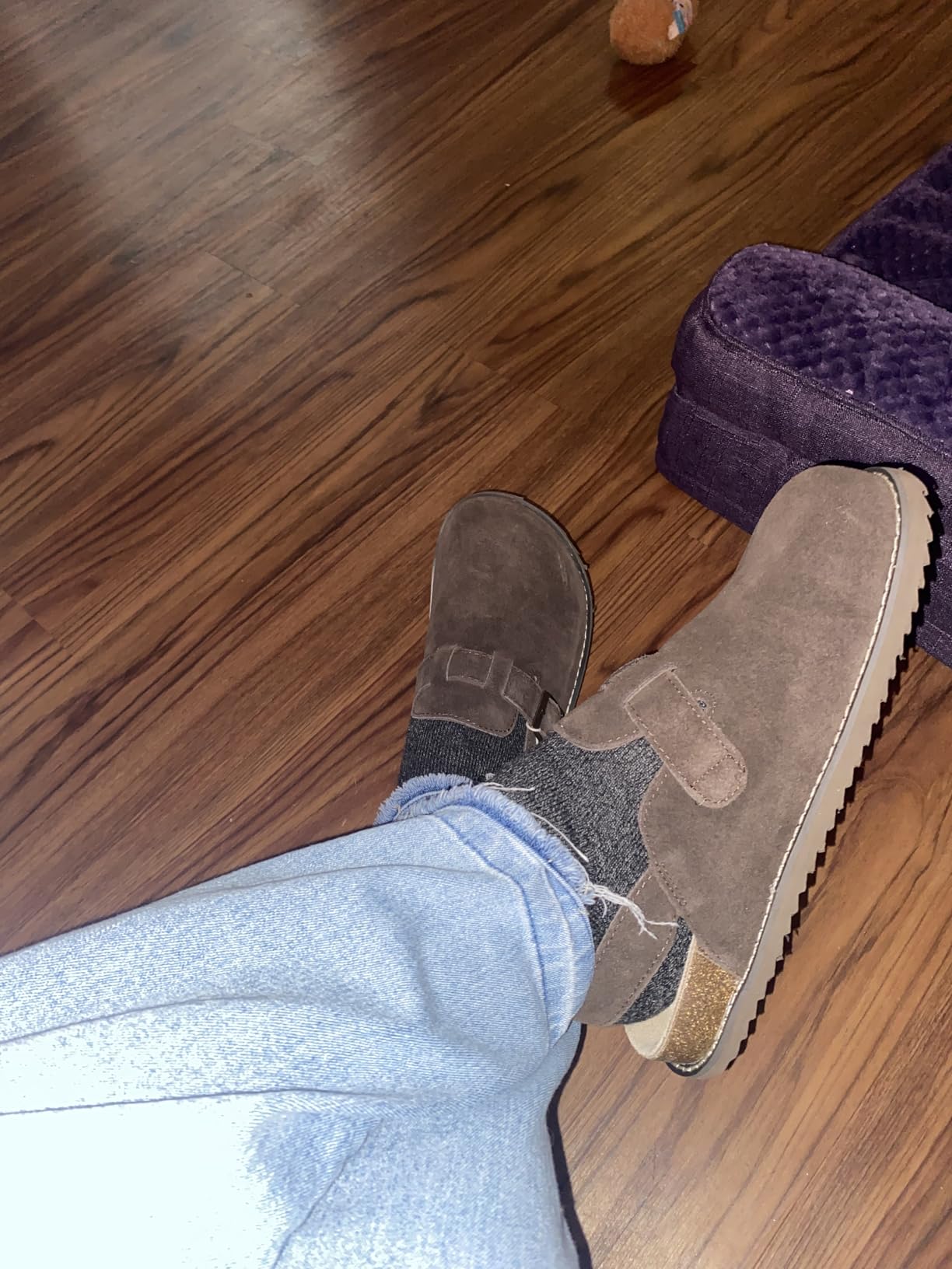 CUSHIONAIRE Brooklyn Genuine Suede Slingback Clogs for Women with Buckle customer photo 2