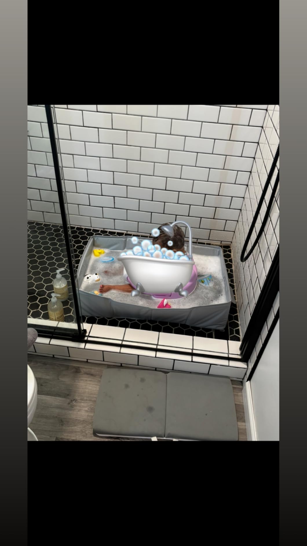 Ingenuity Tuckaway Toddler Folding Tub, Converts Shower to Tub, Folds to Store, Easy to Clean, No Assembly Required, Portable Baby Bathtub for Travel, 12M-5Y, Green customer photo 1