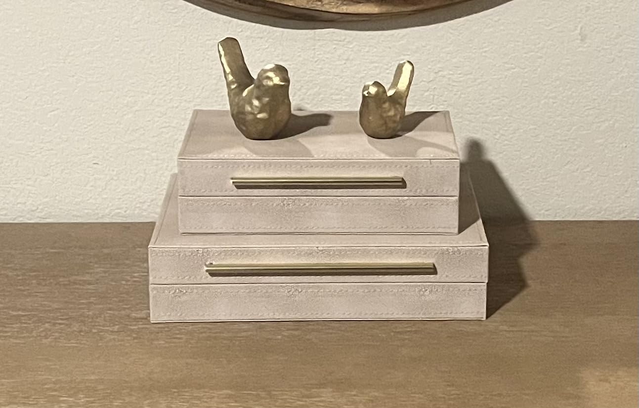 Elegant Cast Iron Bird Statue with Vintage Brass Coating | Gold Bird Figurine for Home Desk, Living Room, Bedroom, Office customer photo 1