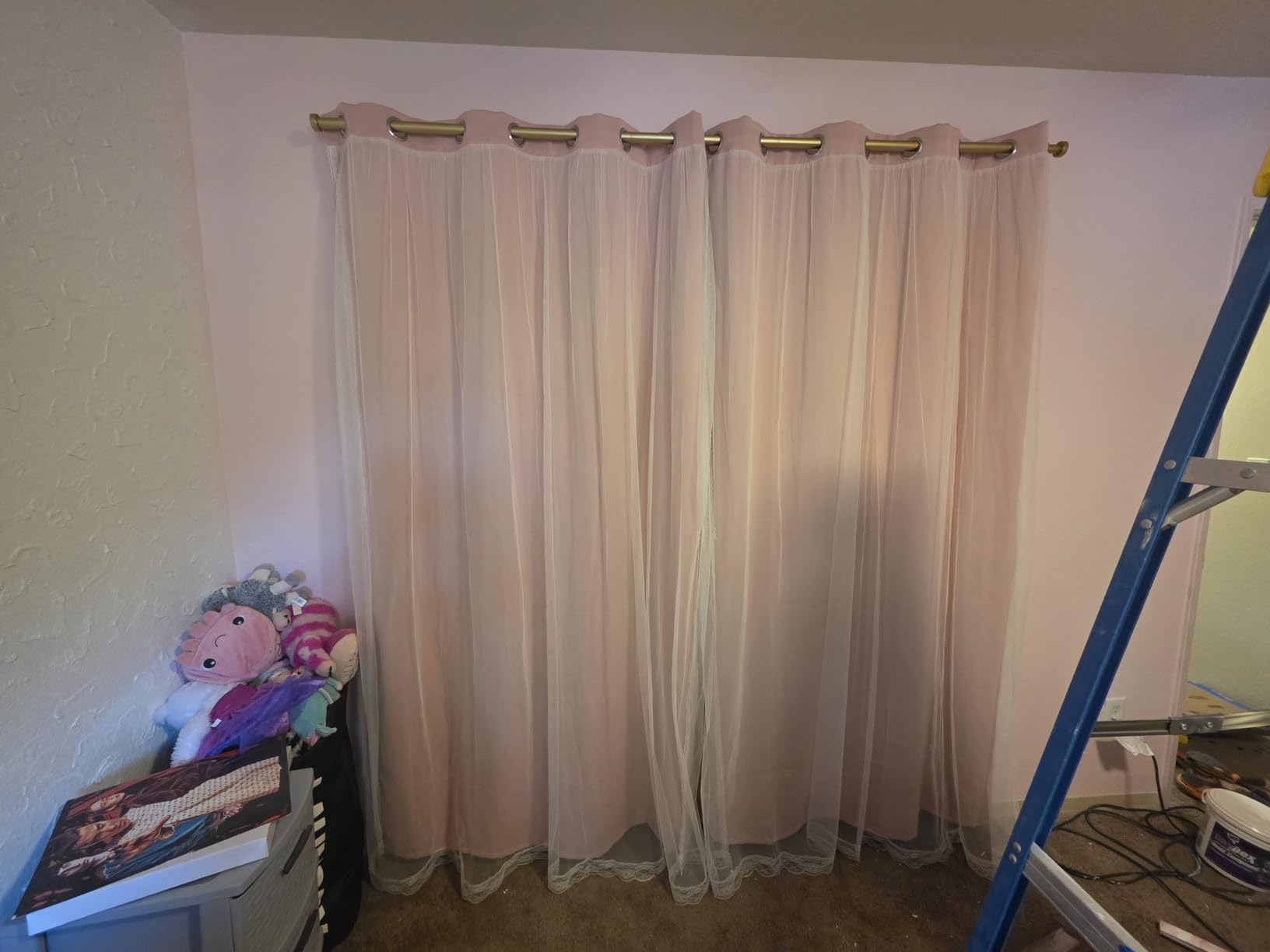 YaFex Heavy Duty Curtain Rods 32-150 Inch, 1 Inch Adjustable Black Curtain Rod for Windows, Extra Long Window Treatment Rods with Aluminium Finials, Easy Installation customer photo 1