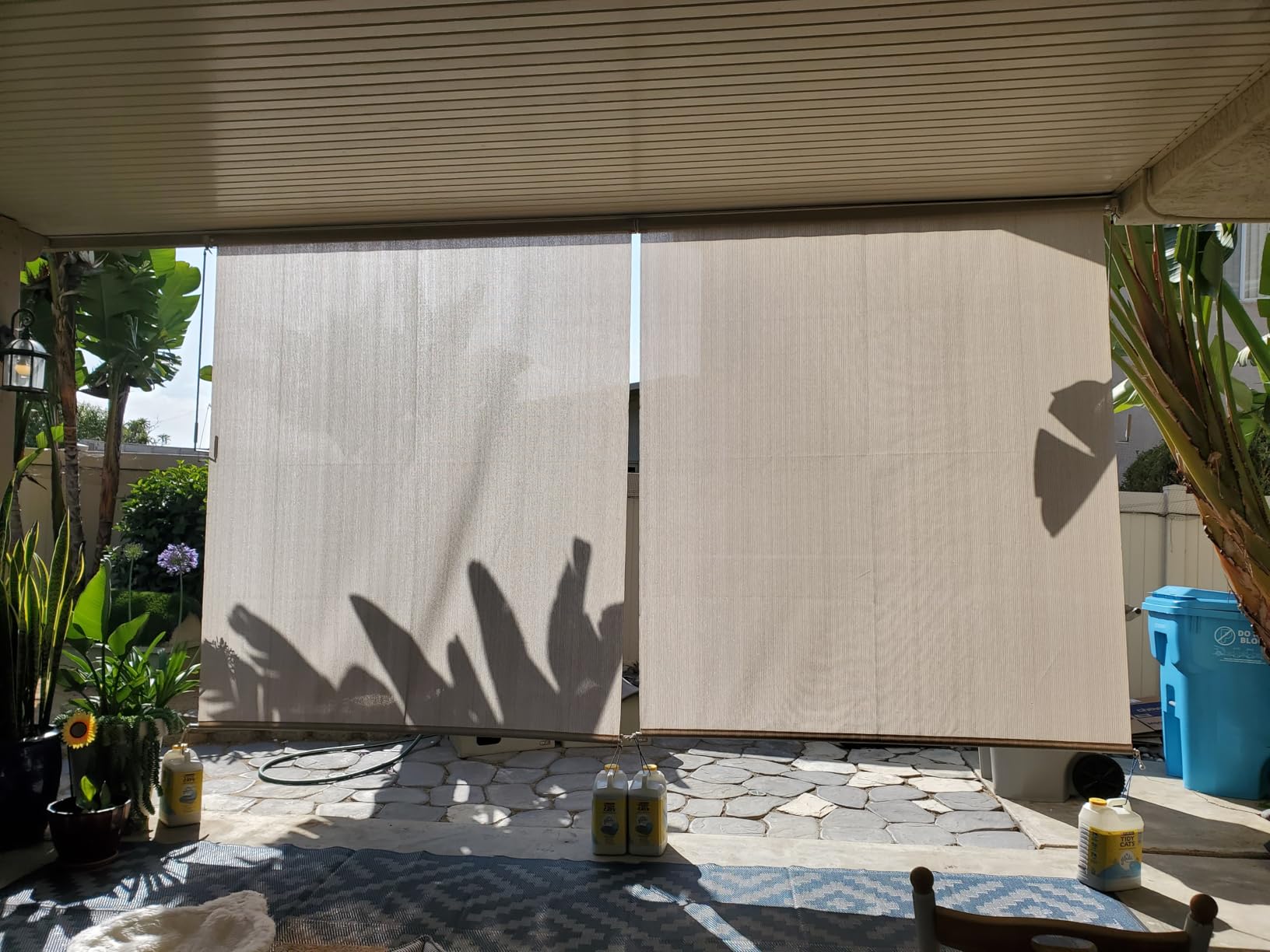 AOSKY Outdoor Roller Shades, Cordless Patio Shades Roll Up Outdoor Blinds | 48