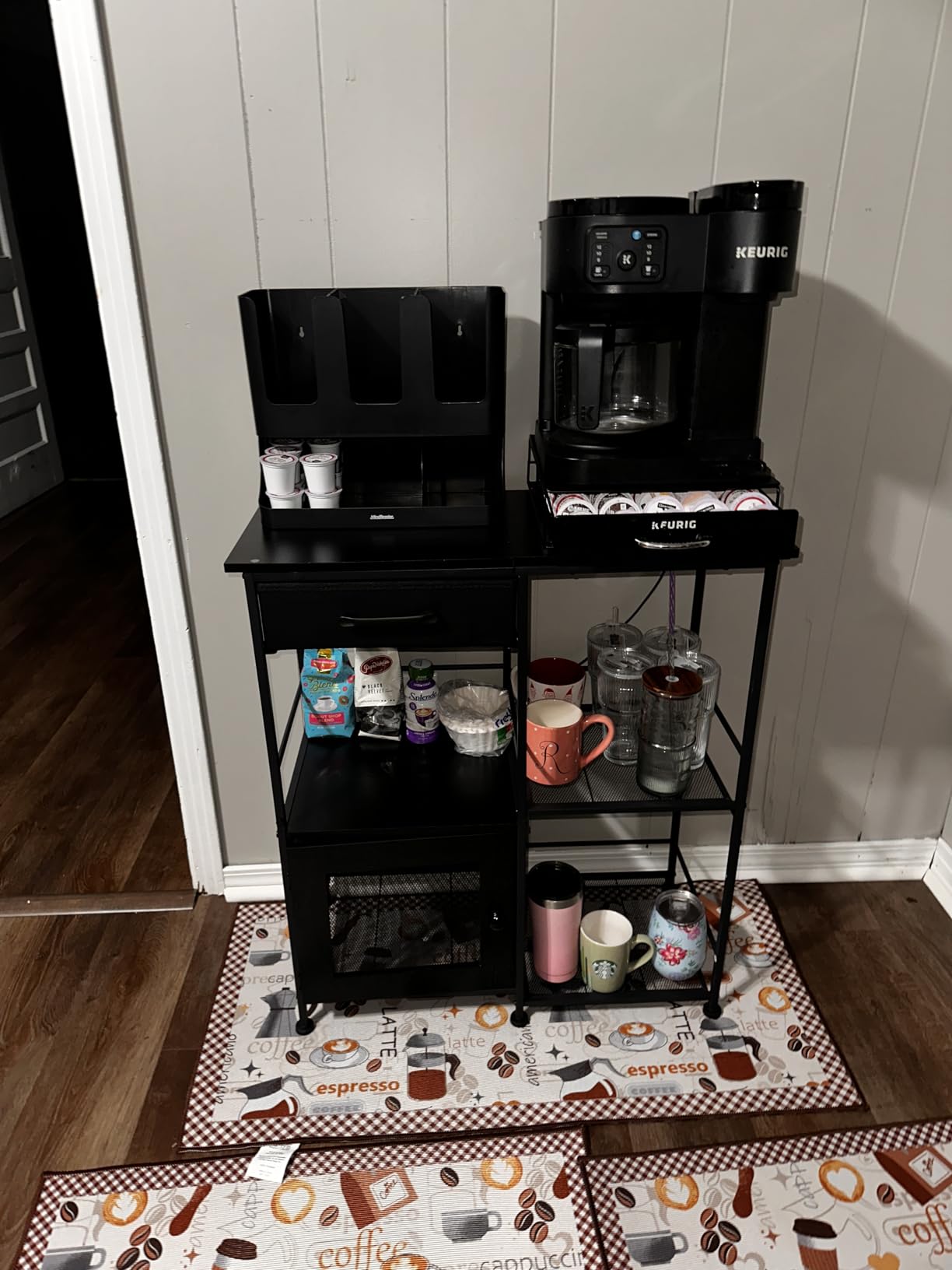 SWTYMIKI Coffee Bar Cabinet for Home - Farmhouse Coffee Stand Station Multi-Purpose Buffet Sideboard Cabinet with Drawers - Kitchen Bar Table for Living Room, Corner, Small Space, Espresso customer photo 1