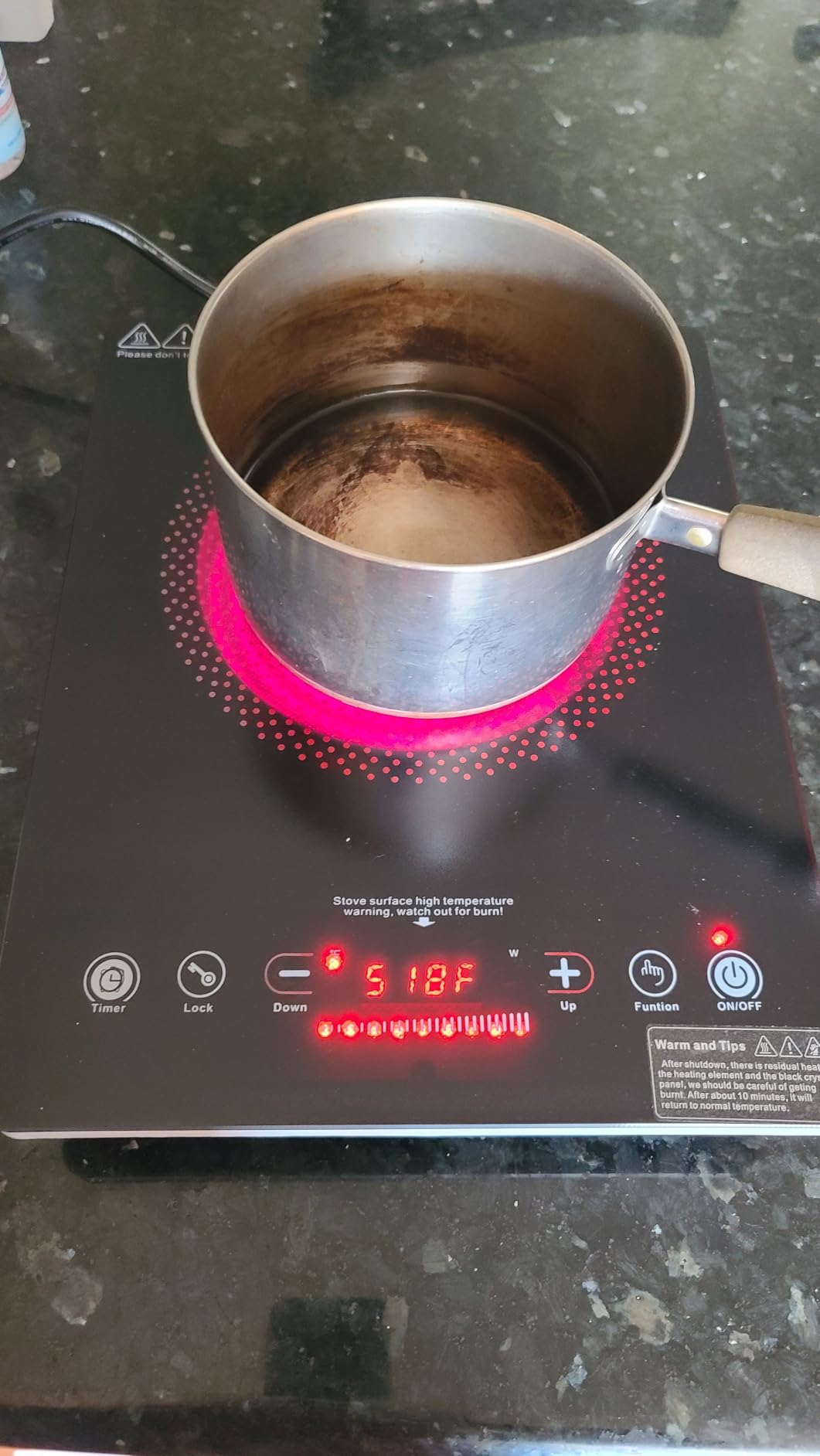 VBGK Single Burner Electric Cooktop, 110V 1800W Electric Stove Top with LED Touch Control, 9 Power Levels customer photo 1